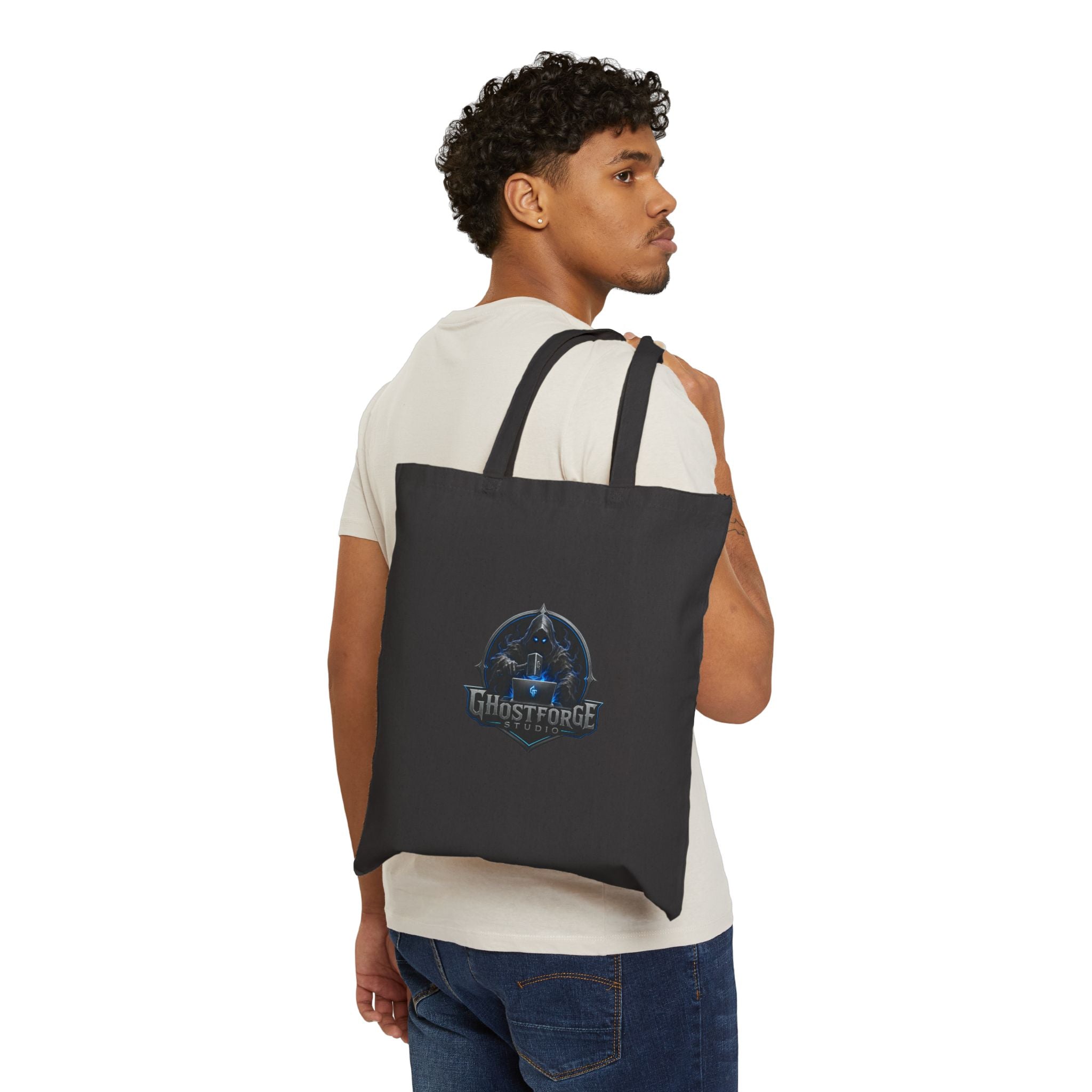 GhostForge Logo Tote Bag — Cotton Canvas Reusable Shopper