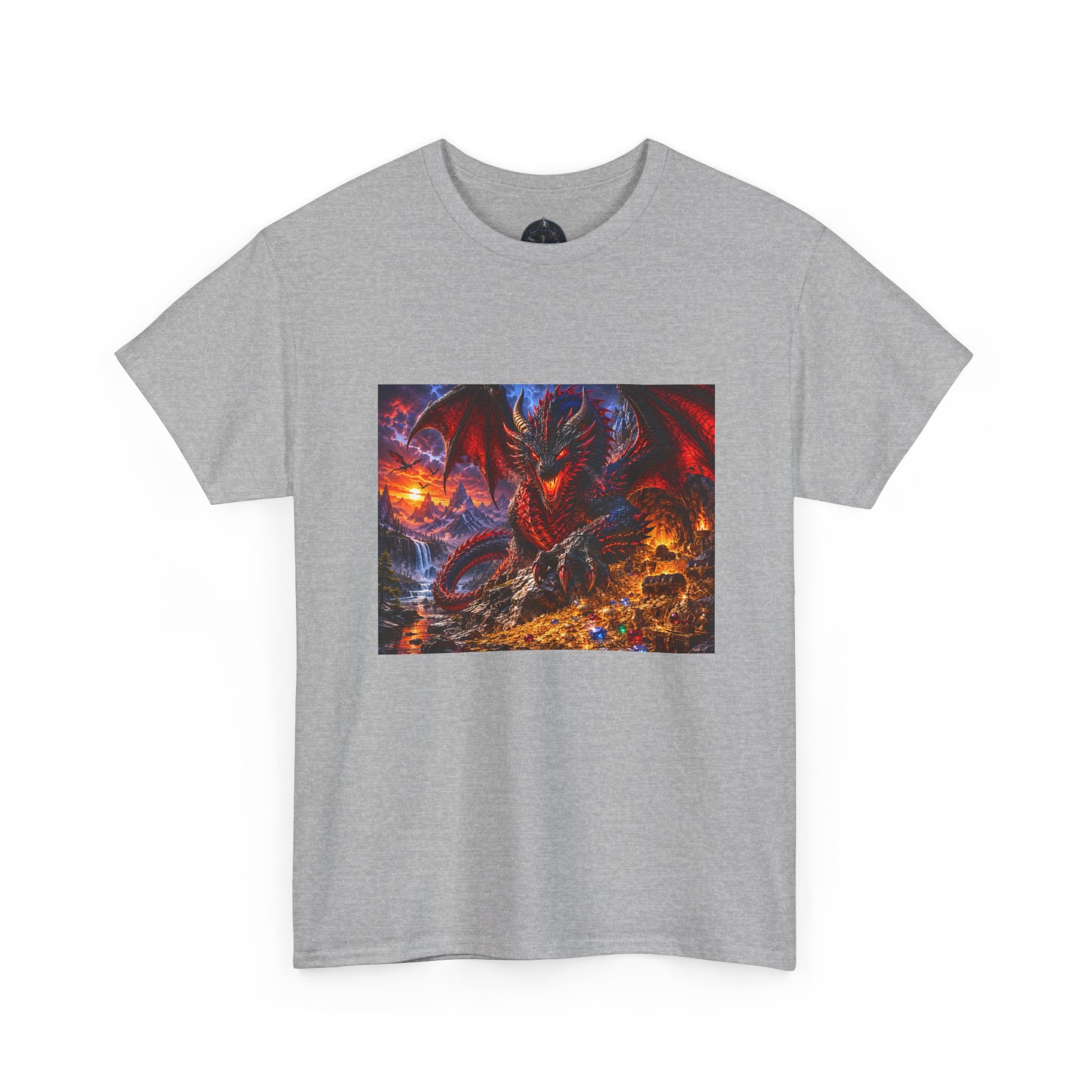Dragon Gold Graphic Tee — Fiery Demon Dragon T-Shirt for Gamers & Fantasy Fans