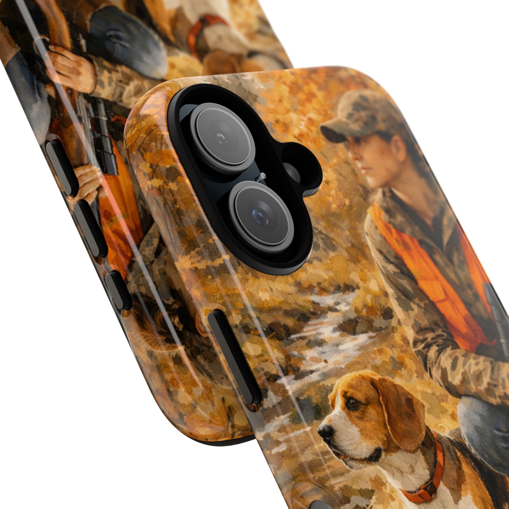 Hunter and Beagle Phone Case — Hunting Dog Autumn Camouflage iPhone Cover