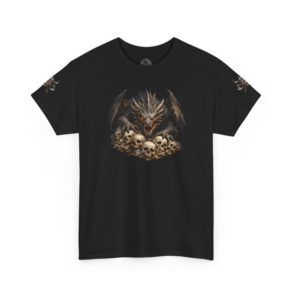 Premium Dragon Skull T-Shirt — Dark Fantasy Graphic Tee for Gothic & Metal Fans