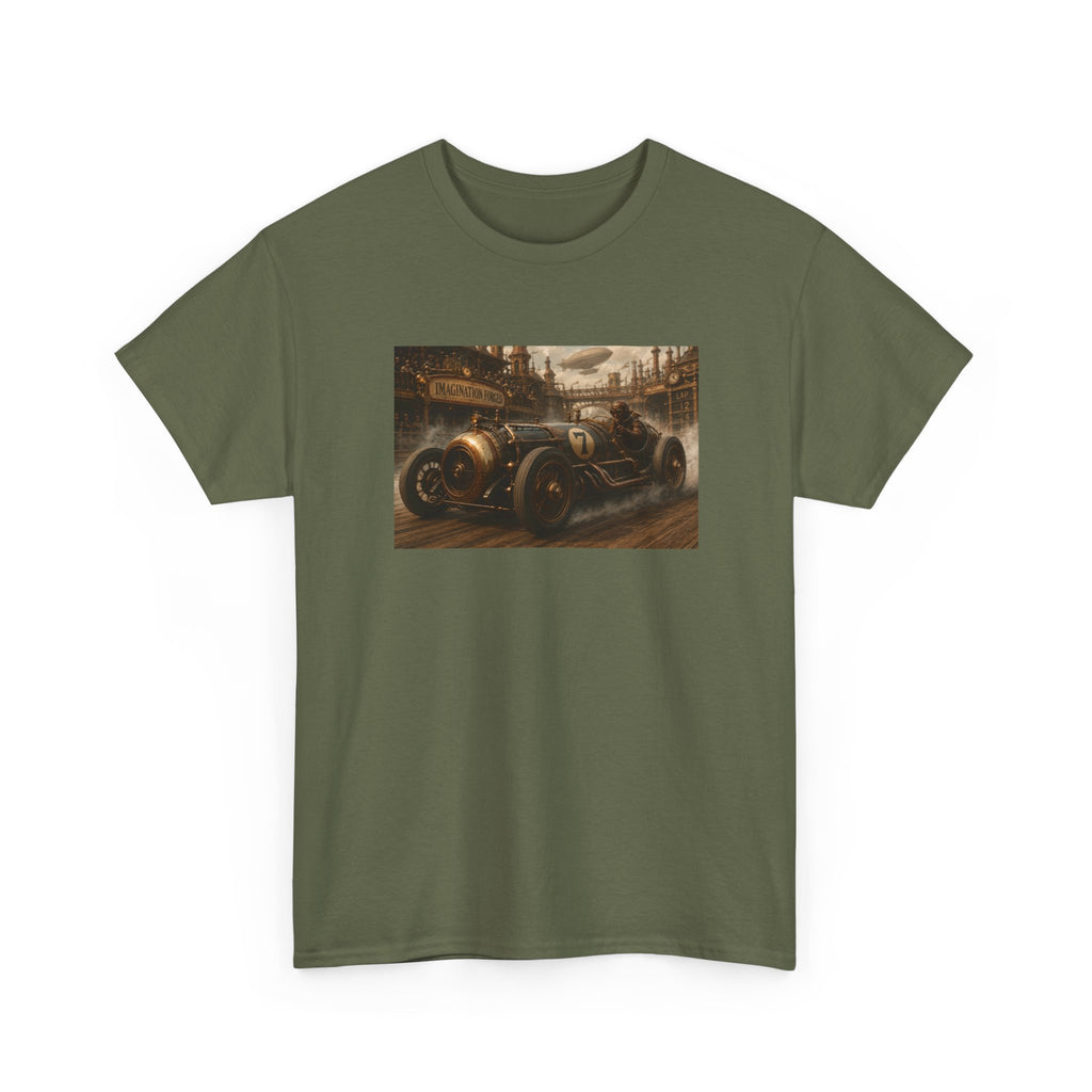 Steampunk Racecar Tee — Classic Antique Car Graphic T-Shirt