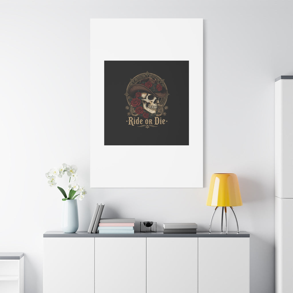 Ride or Die Skull Canvas | Western Skull Art, Gothic Americana