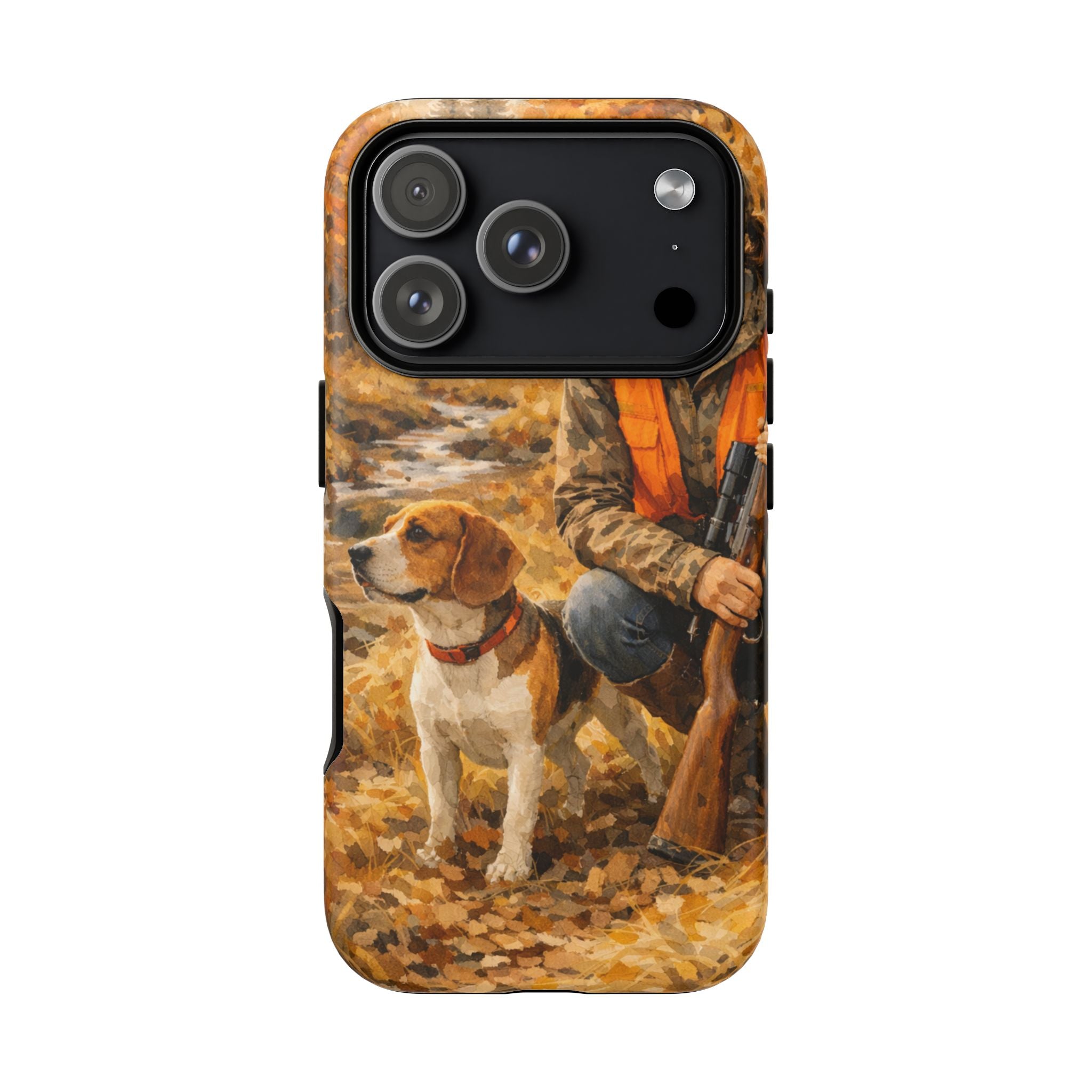 Hunter and Beagle Phone Case — Hunting Dog Autumn Camouflage iPhone Cover