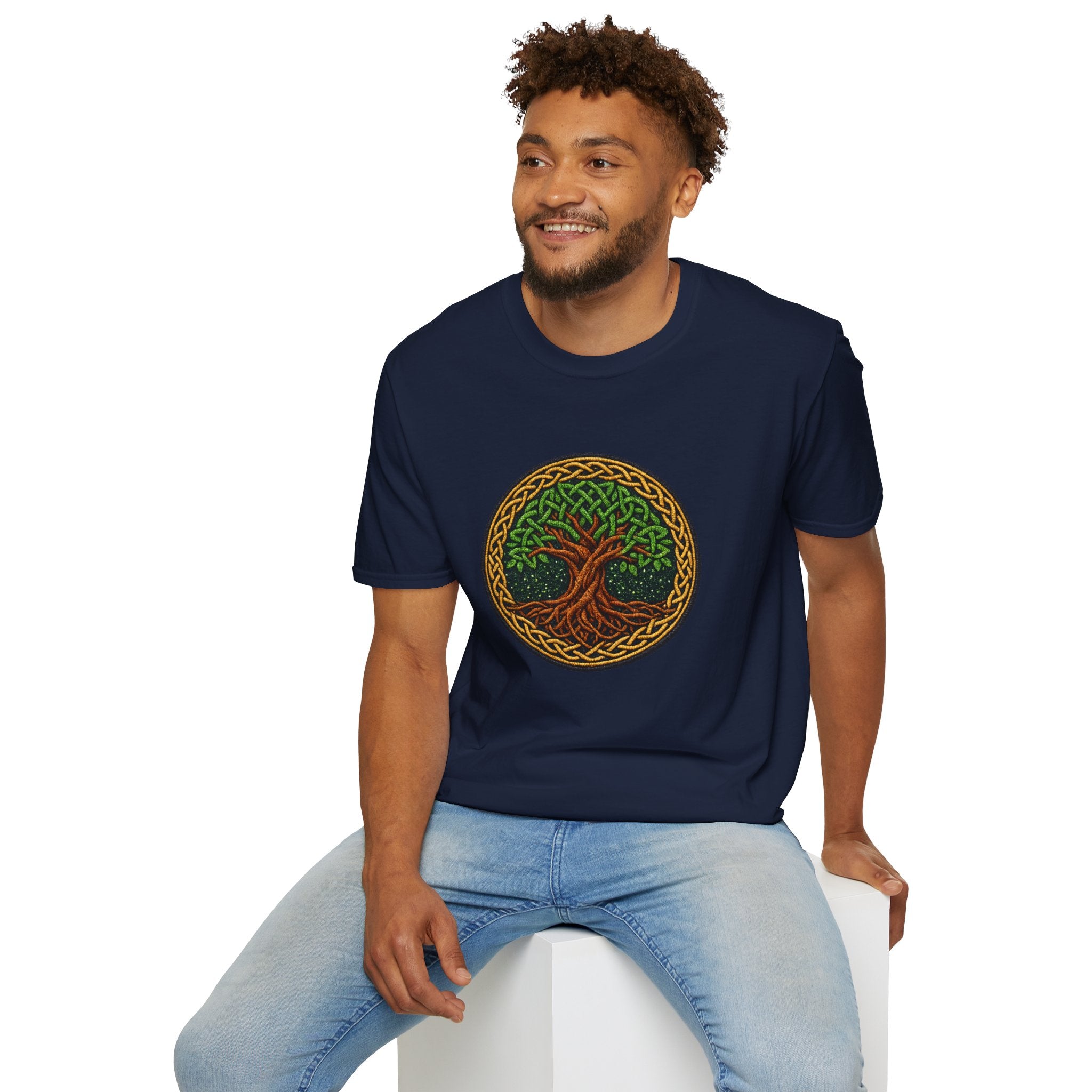Celtic Tree of Life T‑Shirt — Green Knotwork Nature Tee