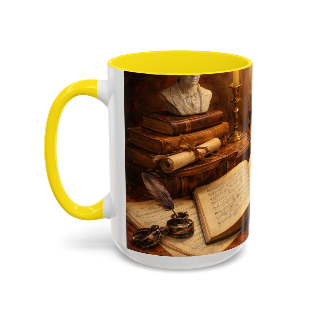 Classical Music Coffee Mug – Classical Music Floral Design (11/15 oz)
