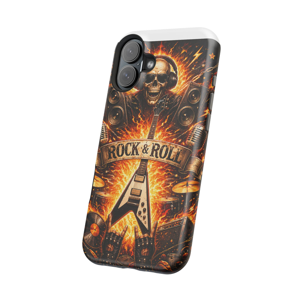 Rock & Roll Skull Guitar Phone Case — Magnetic Impact-Resistant