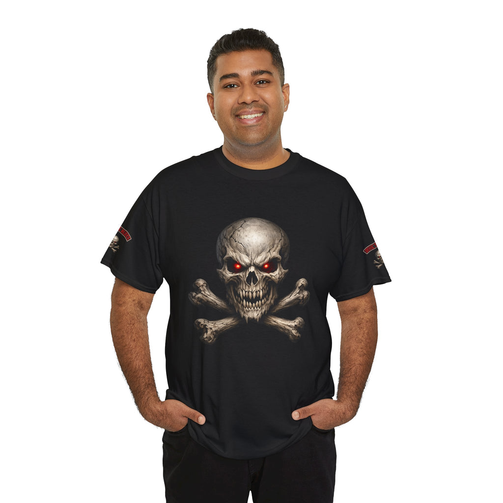 Premium Skull & Crossbones Graphic Tee — Red-Eye Pirate Skull T-Shirt