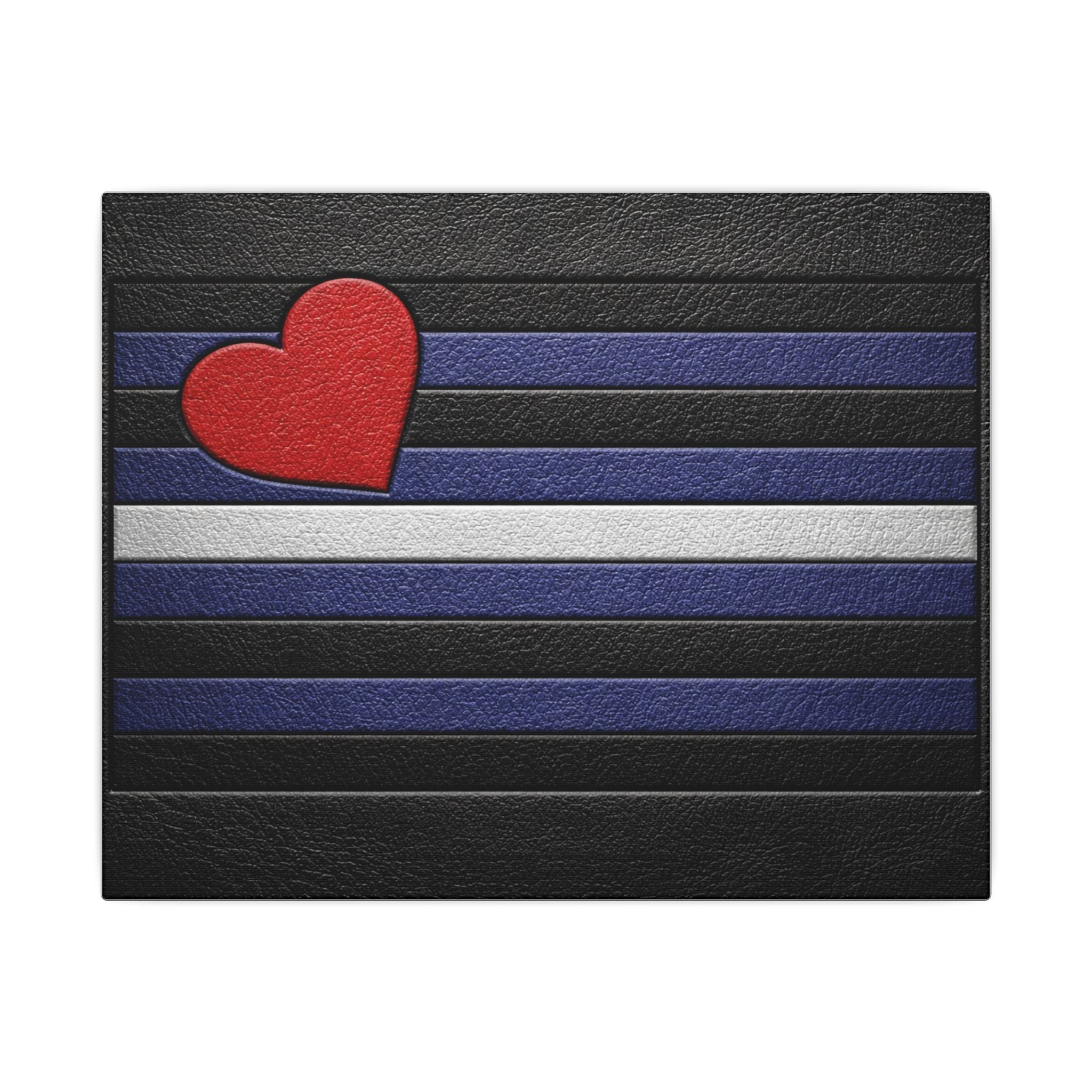 Leather Heart Canvas Wall Art - Matte Stretched Leather Pride Tribute