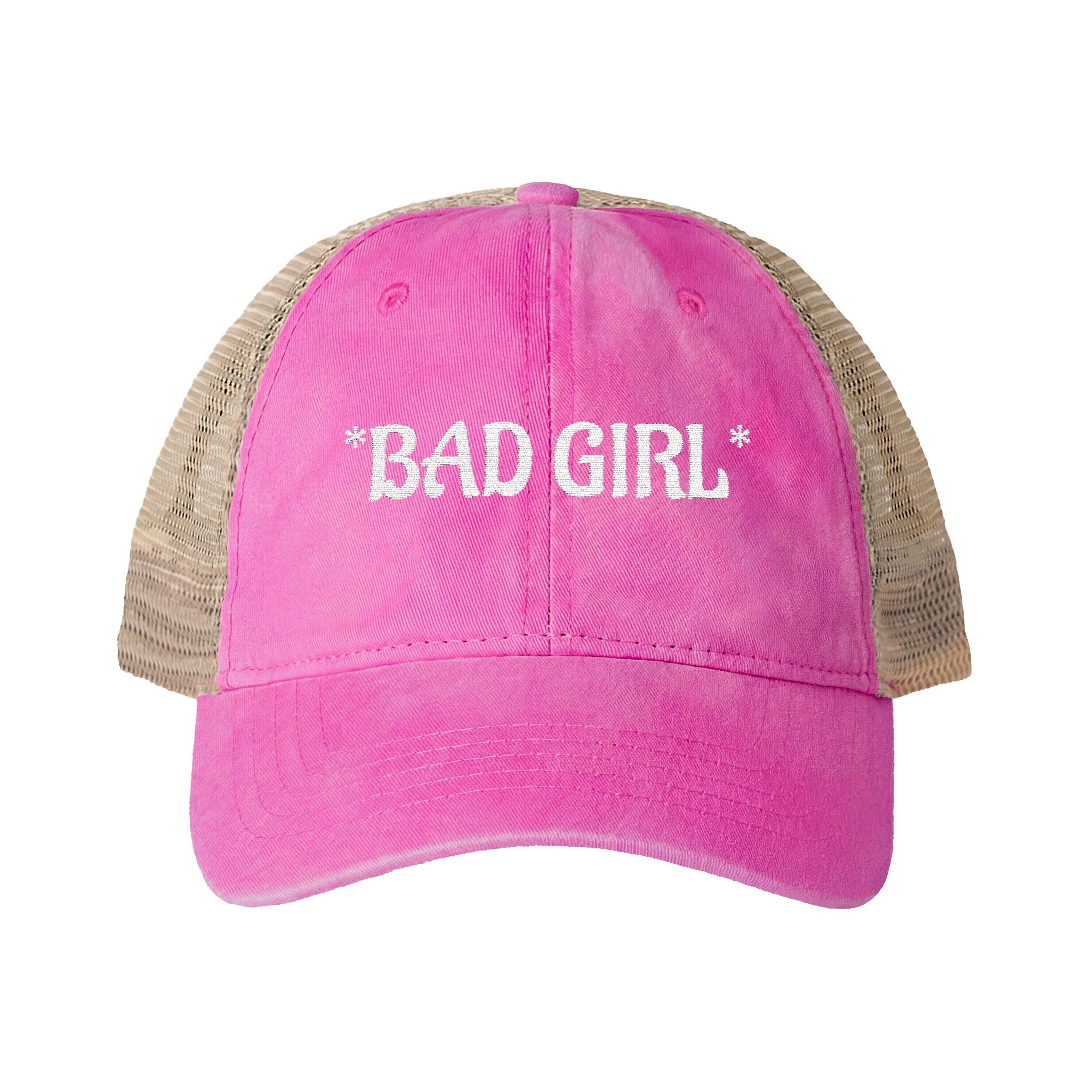 BAD GIRL - Women's Washed Mesh-Back Cap