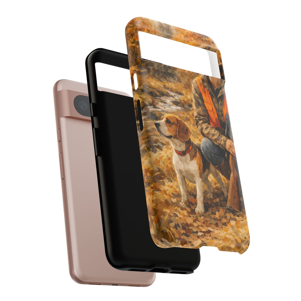 Hunter and Beagle Phone Case — Hunting Dog Autumn Camouflage iPhone Cover