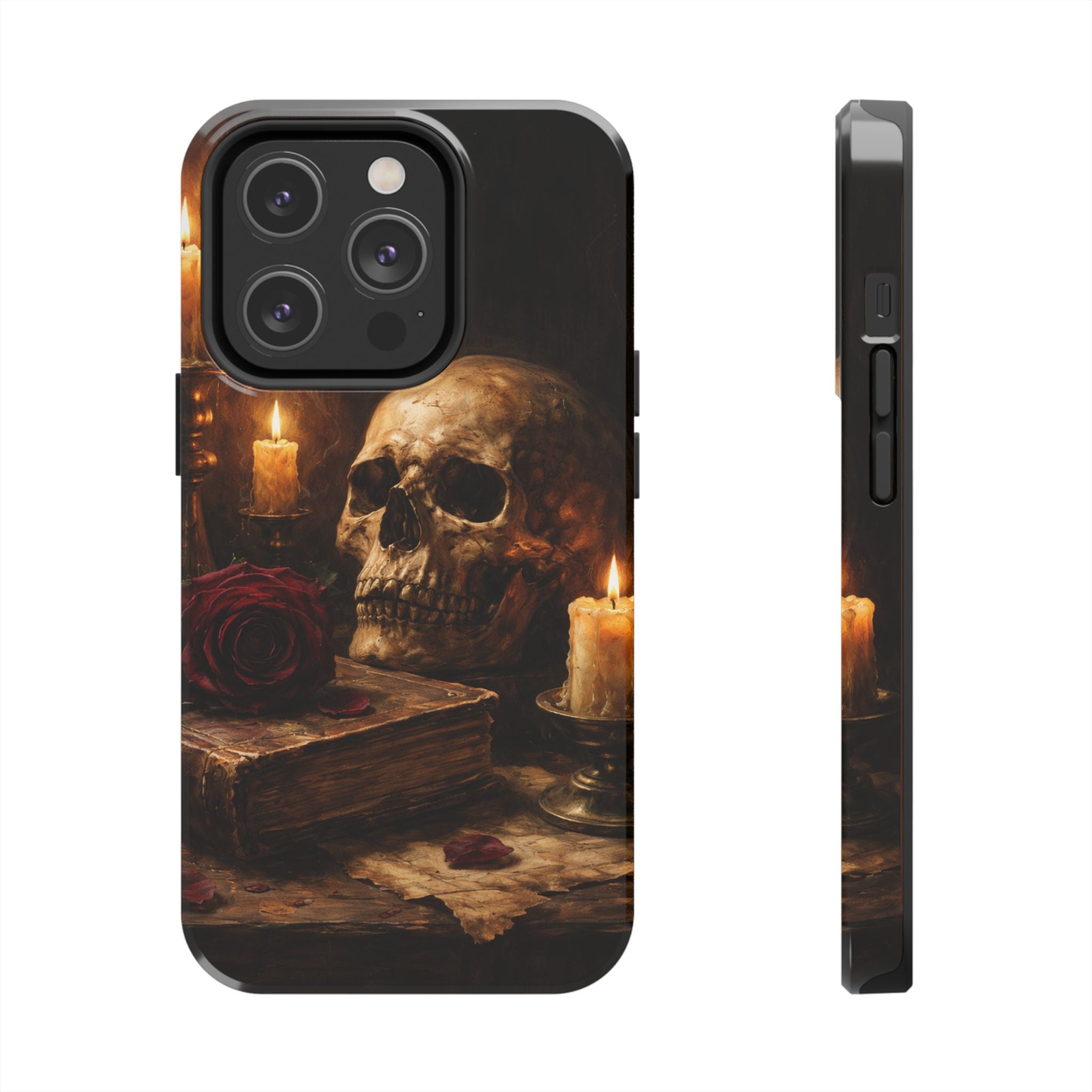Skull & Candle Tough Phone Case — Memento Mori Protective Cover