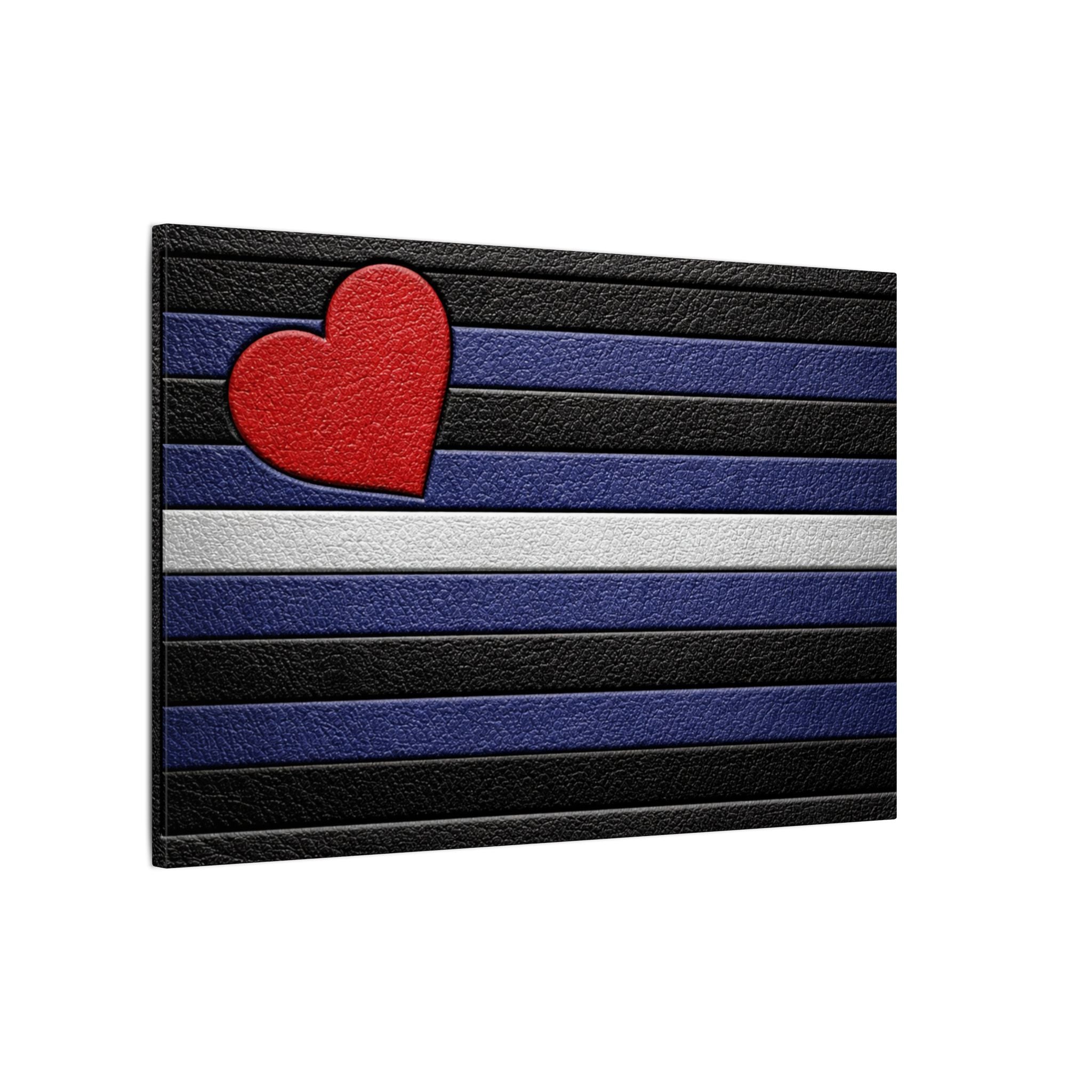 Leather Heart Canvas Wall Art - Matte Stretched Leather Pride Tribute