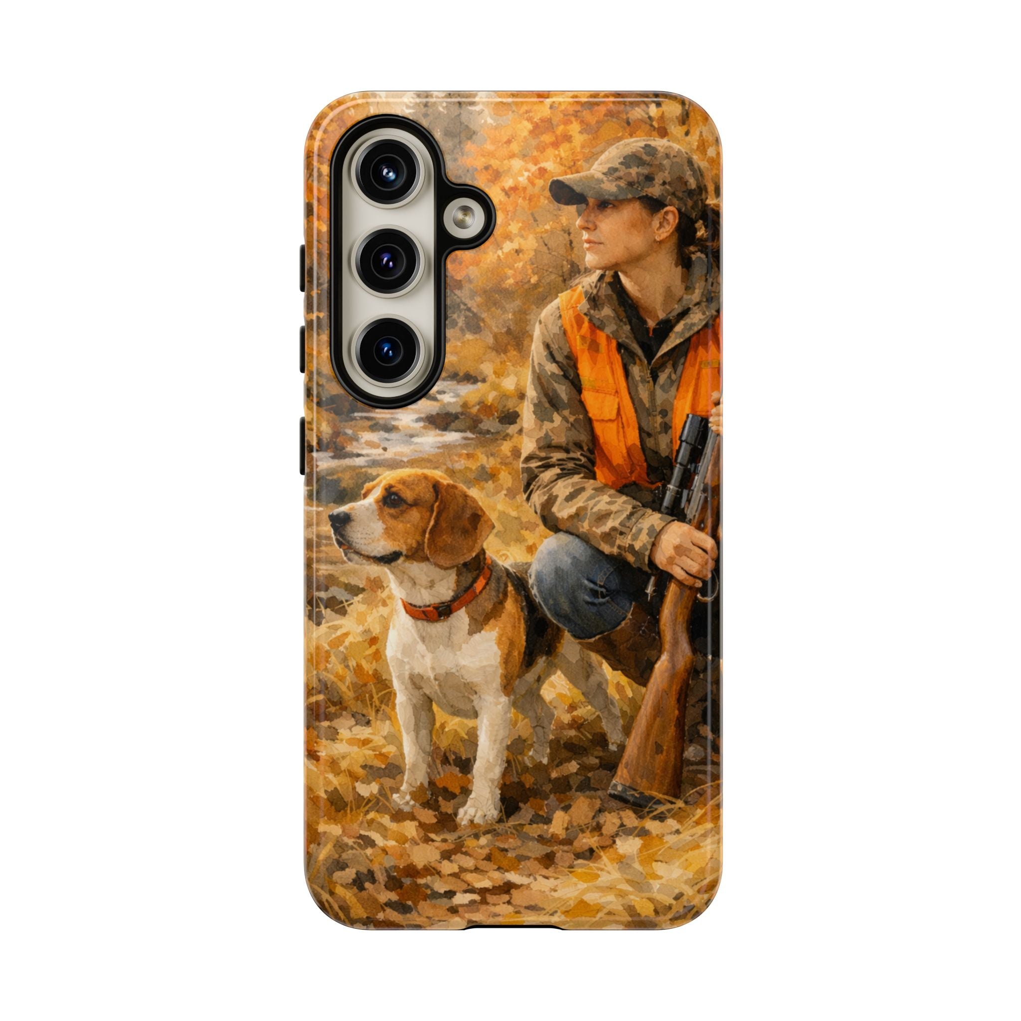 Hunter and Beagle Phone Case — Hunting Dog Autumn Camouflage iPhone Cover