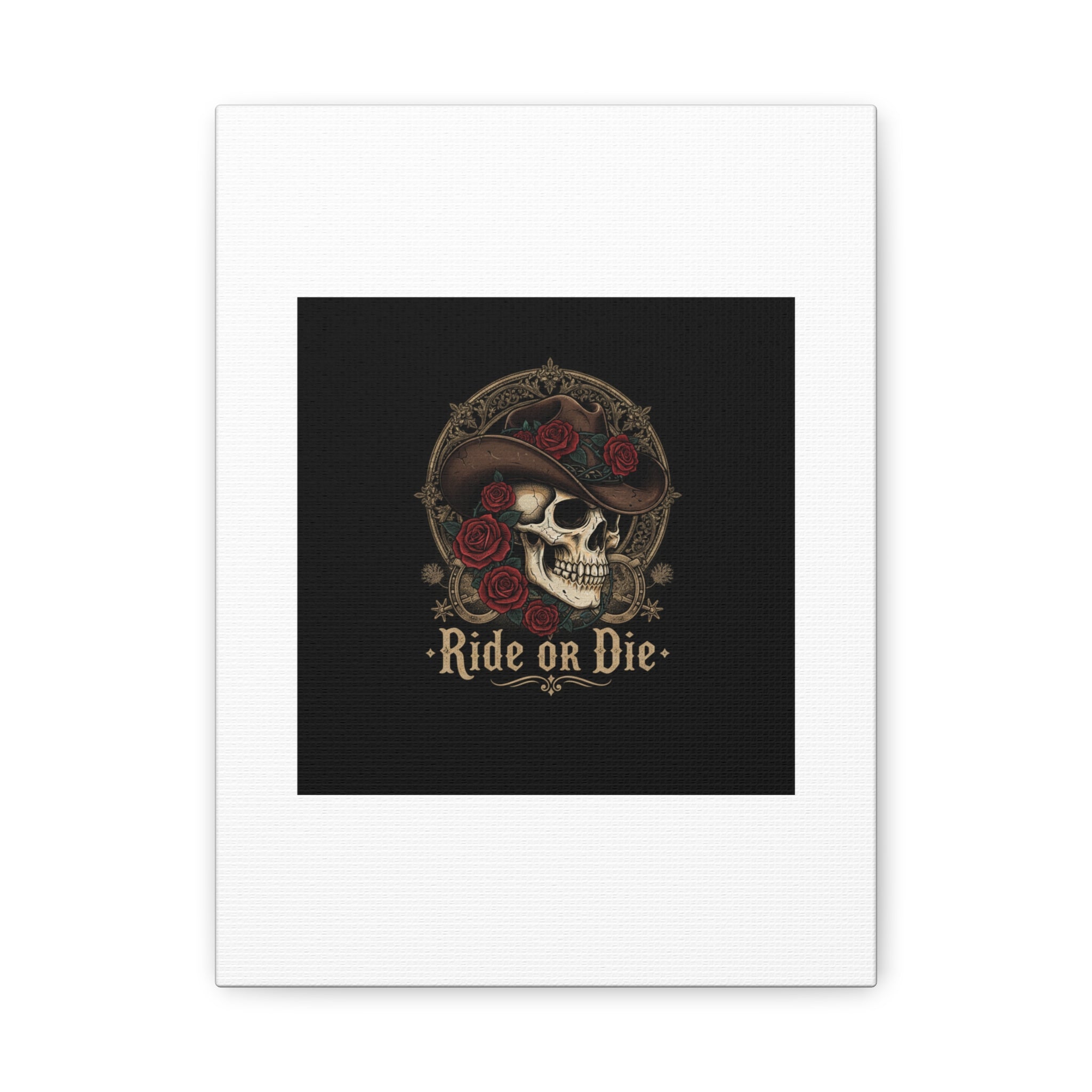 Ride or Die Skull Canvas | Western Skull Art, Gothic Americana