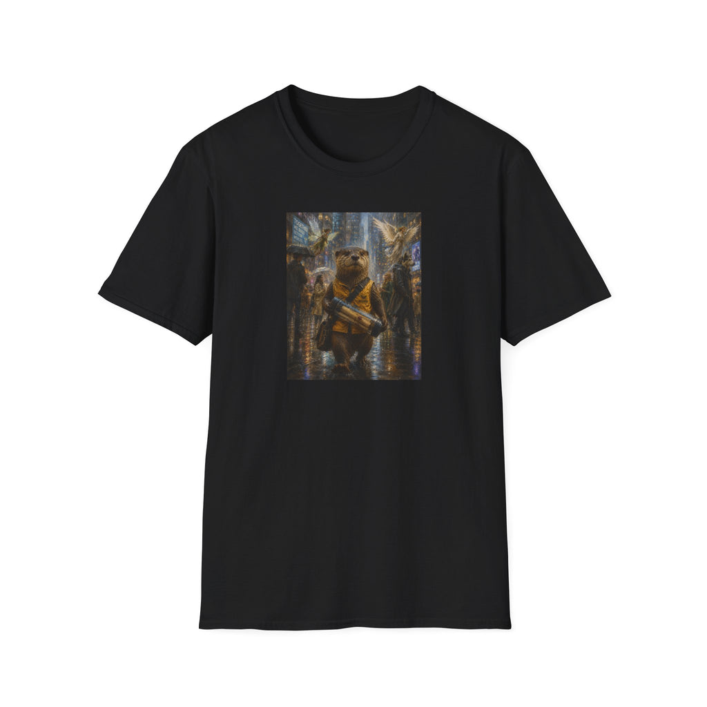 Messenger Otter Graphic Tee — Whimsical Otter Art Shirt