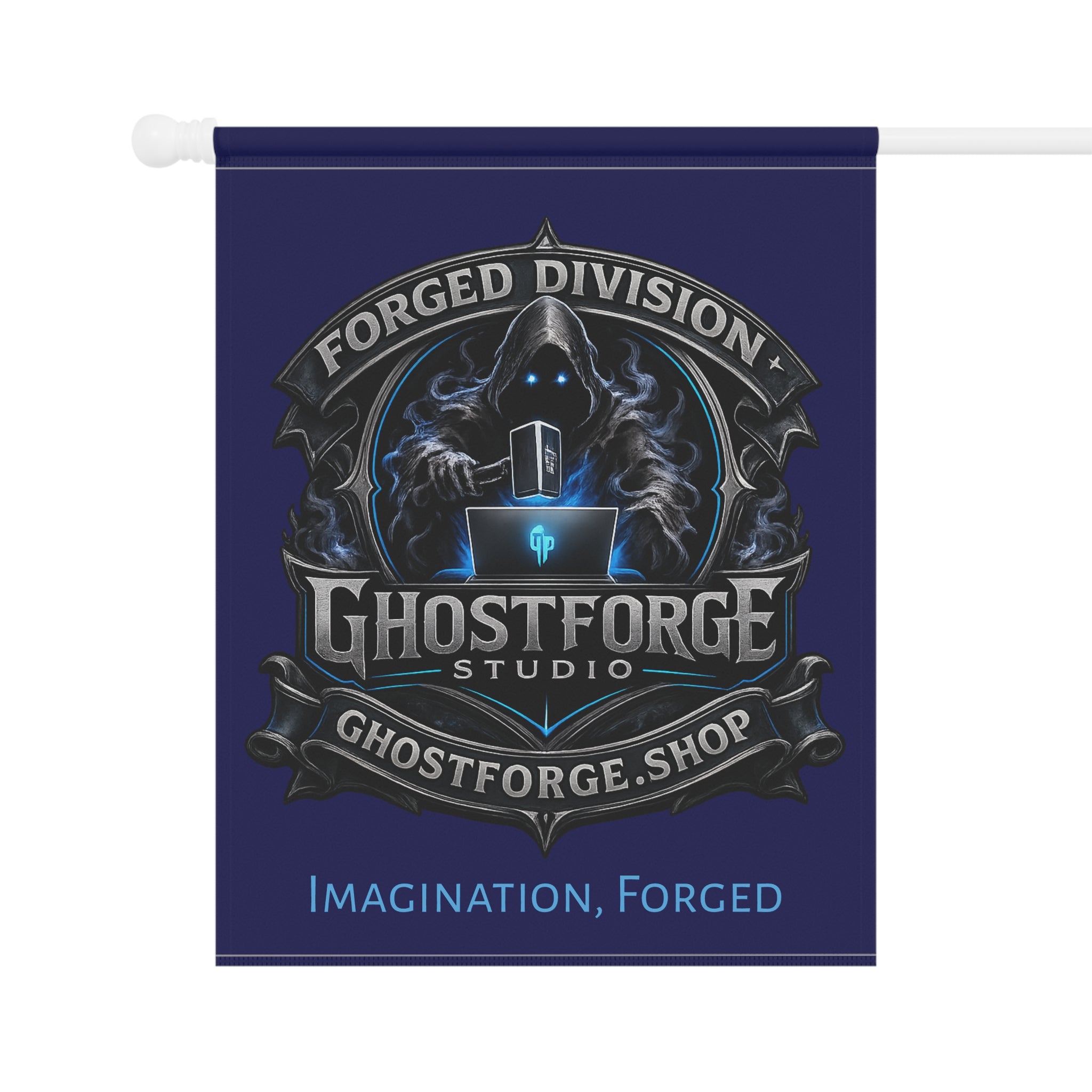 Ghostforge Studio Garden Flag — Forged Division Logo House flag