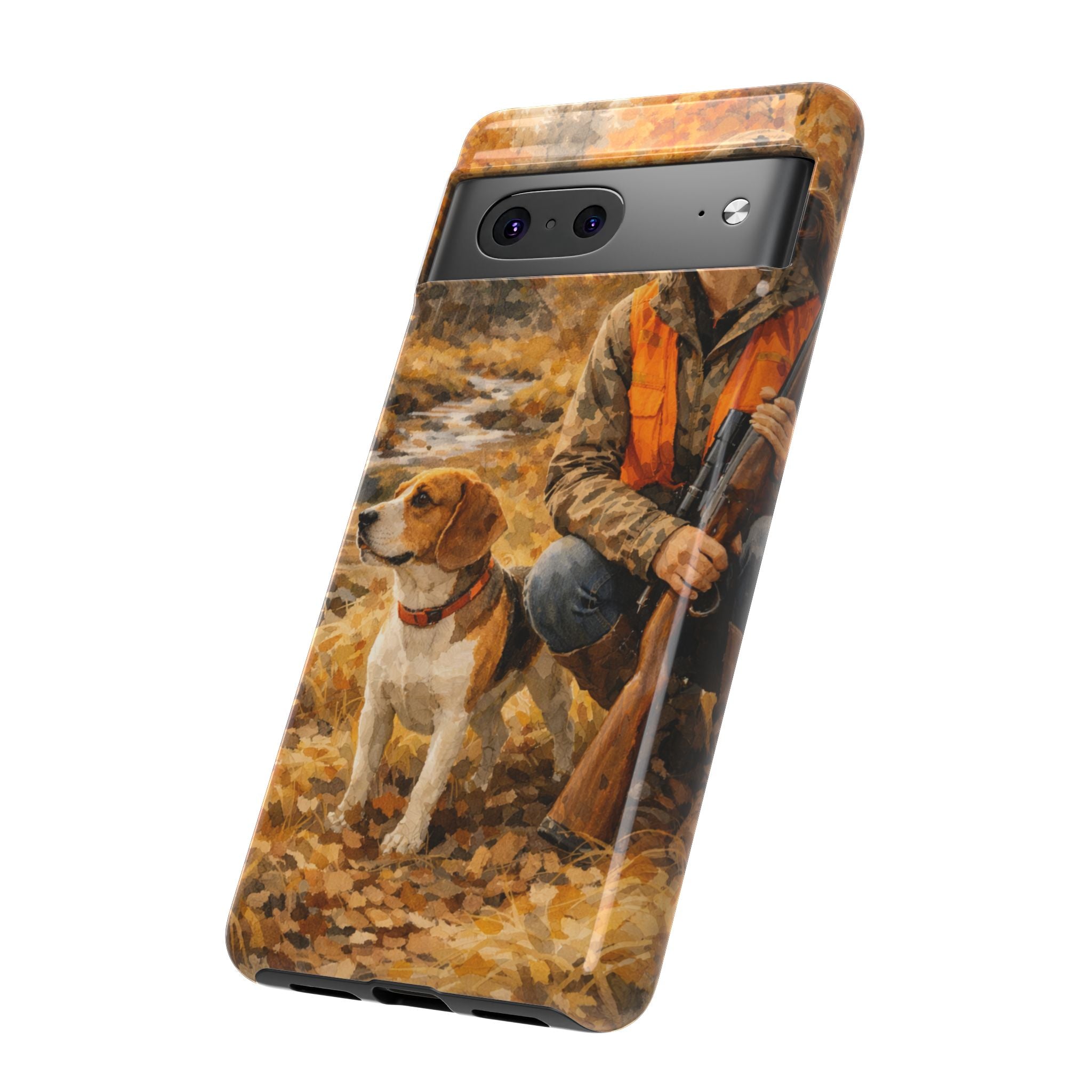 Hunter and Beagle Phone Case — Hunting Dog Autumn Camouflage iPhone Cover