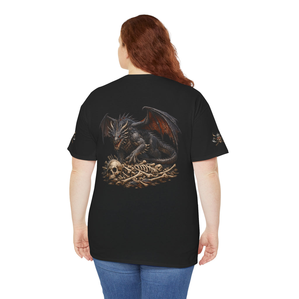 Premium Dragon Skull T-Shirt — Dark Fantasy Graphic Tee for Gothic & Metal Fans
