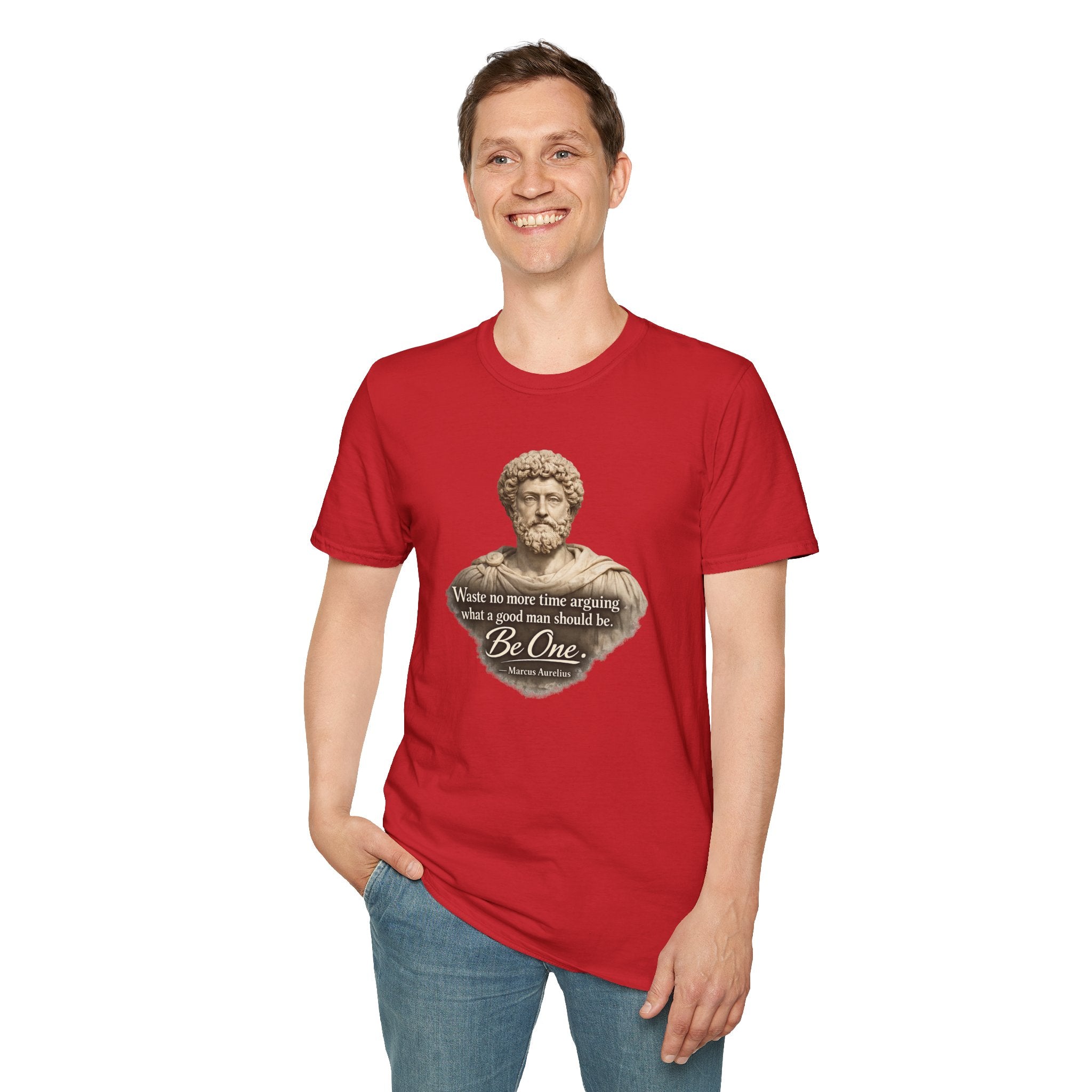 Marcus Aurelius Bust T-Shirt – “Waste No More Time...” Stoic Quote Tee