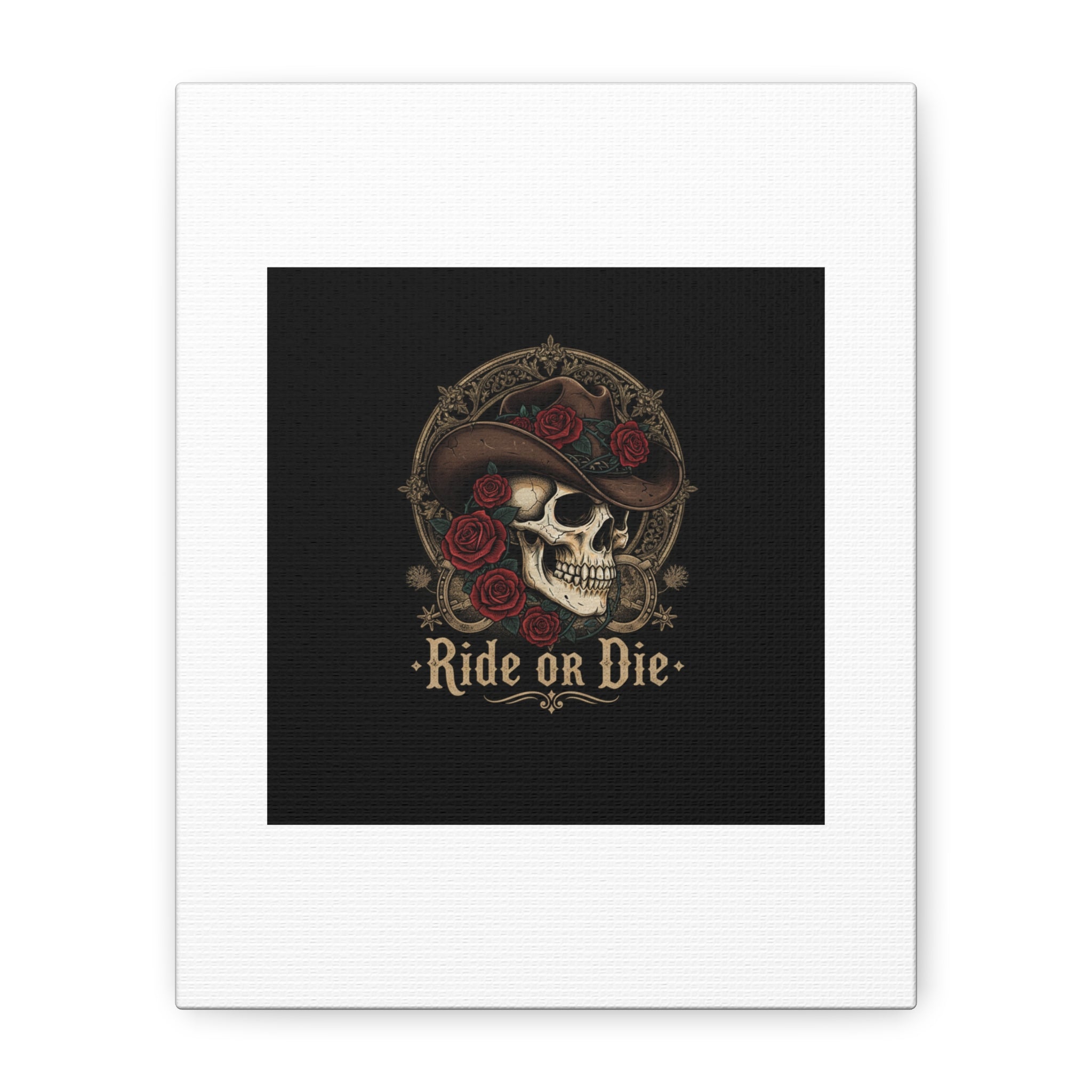 Ride or Die Skull Canvas | Western Skull Art, Gothic Americana