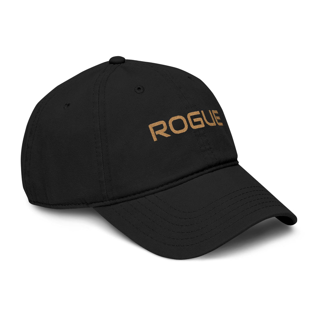 Rogue Embroidered Washed Baseball Cap — Vintage Gray Dad Hat with Gold Stitching