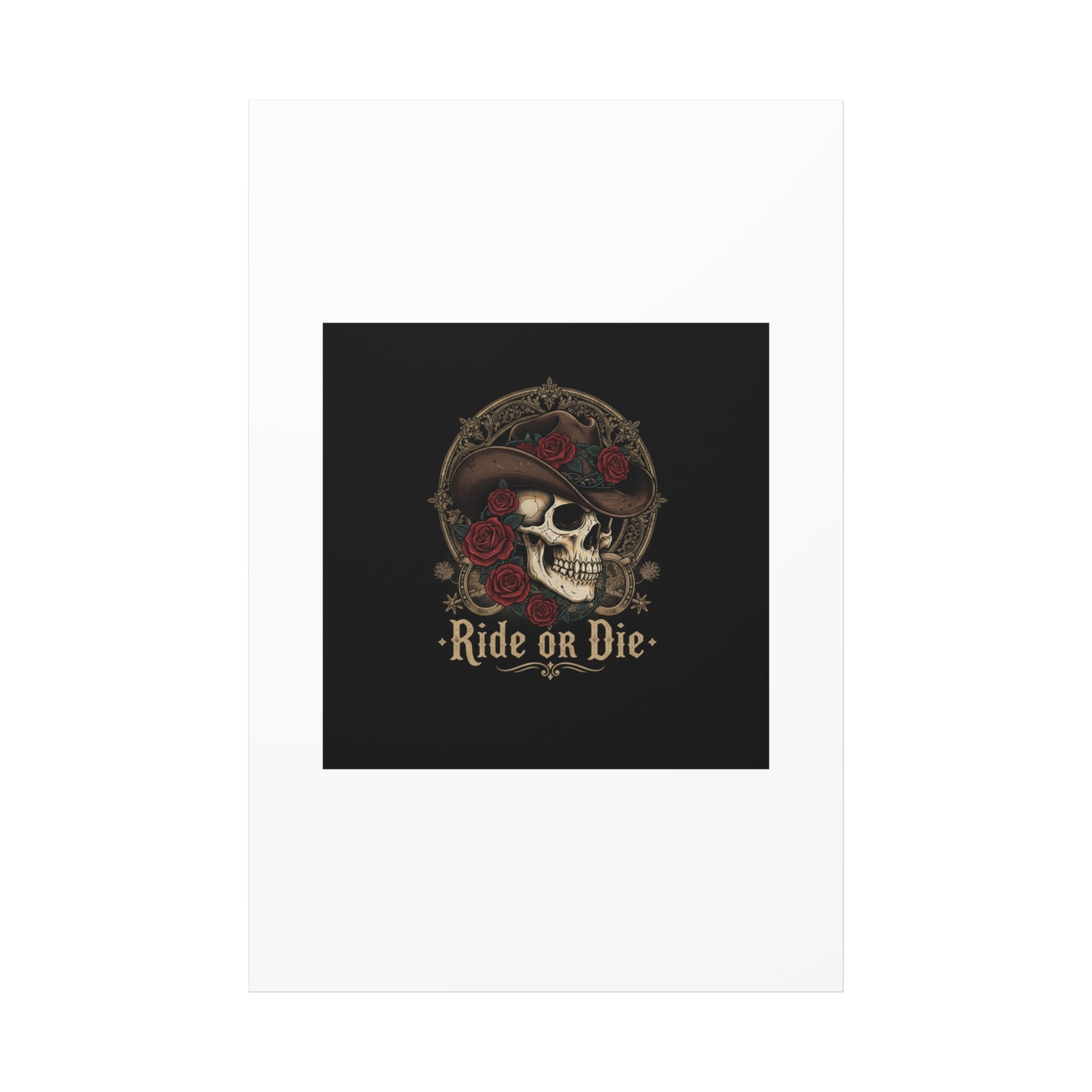 Ride or Die Skull Canvas | Western Skull Art, Gothic Americana