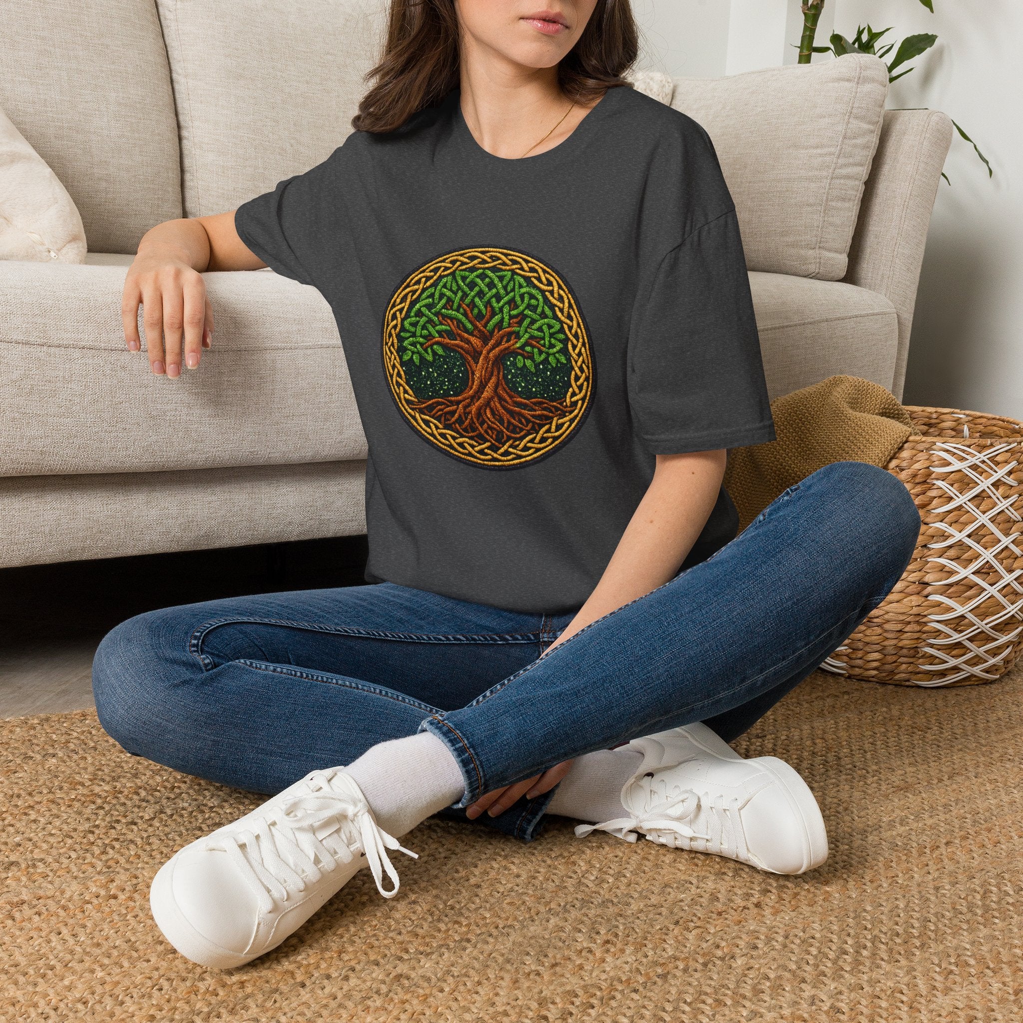 Celtic Tree of Life T‑Shirt — Green Knotwork Nature Tee