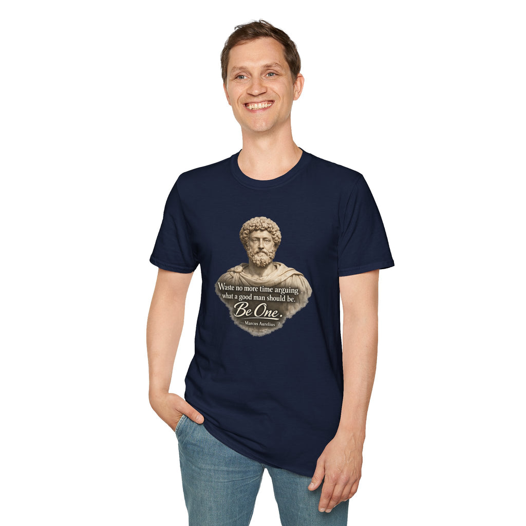 Marcus Aurelius Bust T-Shirt – “Waste No More Time...” Stoic Quote Tee