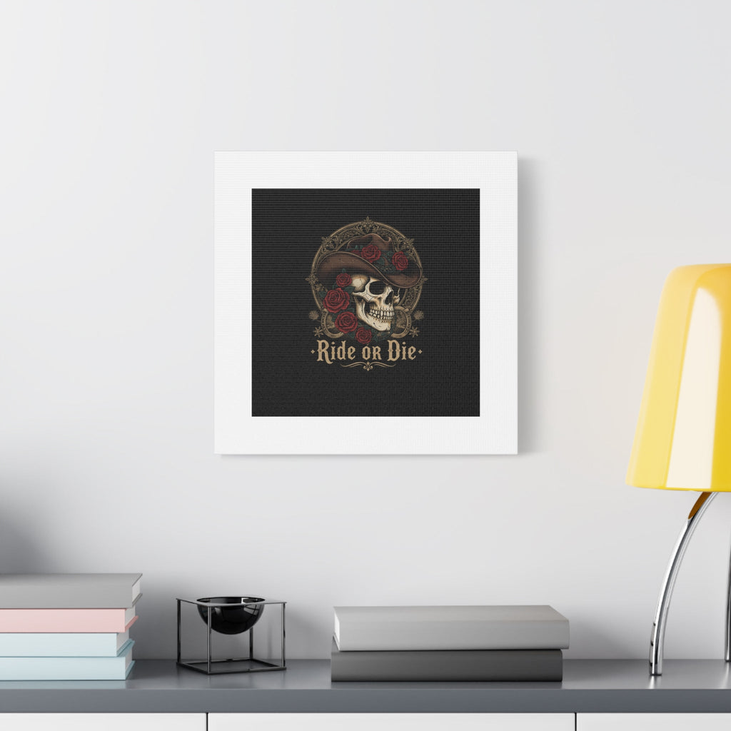 Ride or Die Skull Canvas | Western Skull Art, Gothic Americana