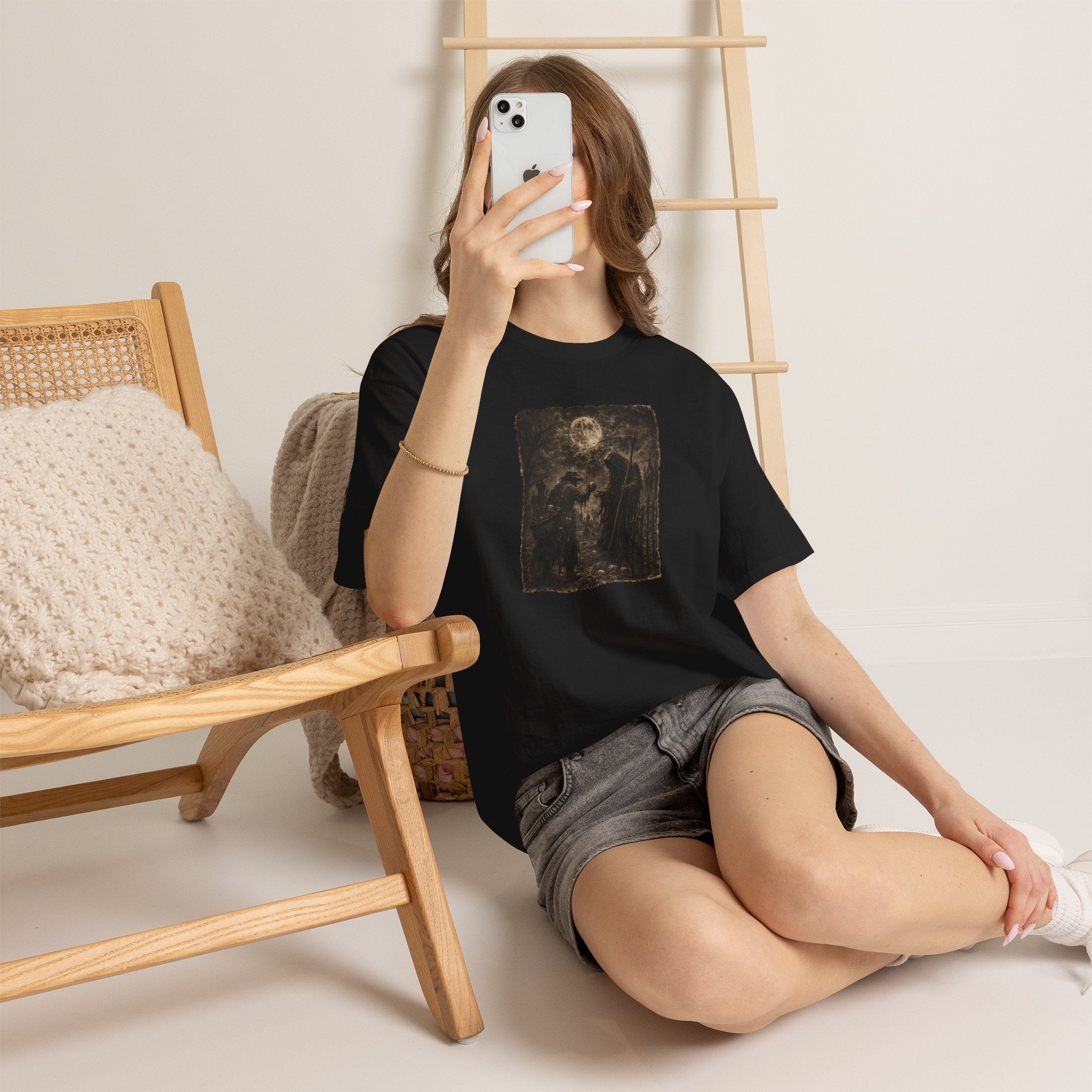 Premium Skull "Bone Collector" Graphic Tee — Gothic Vintage Horror T-Shirt