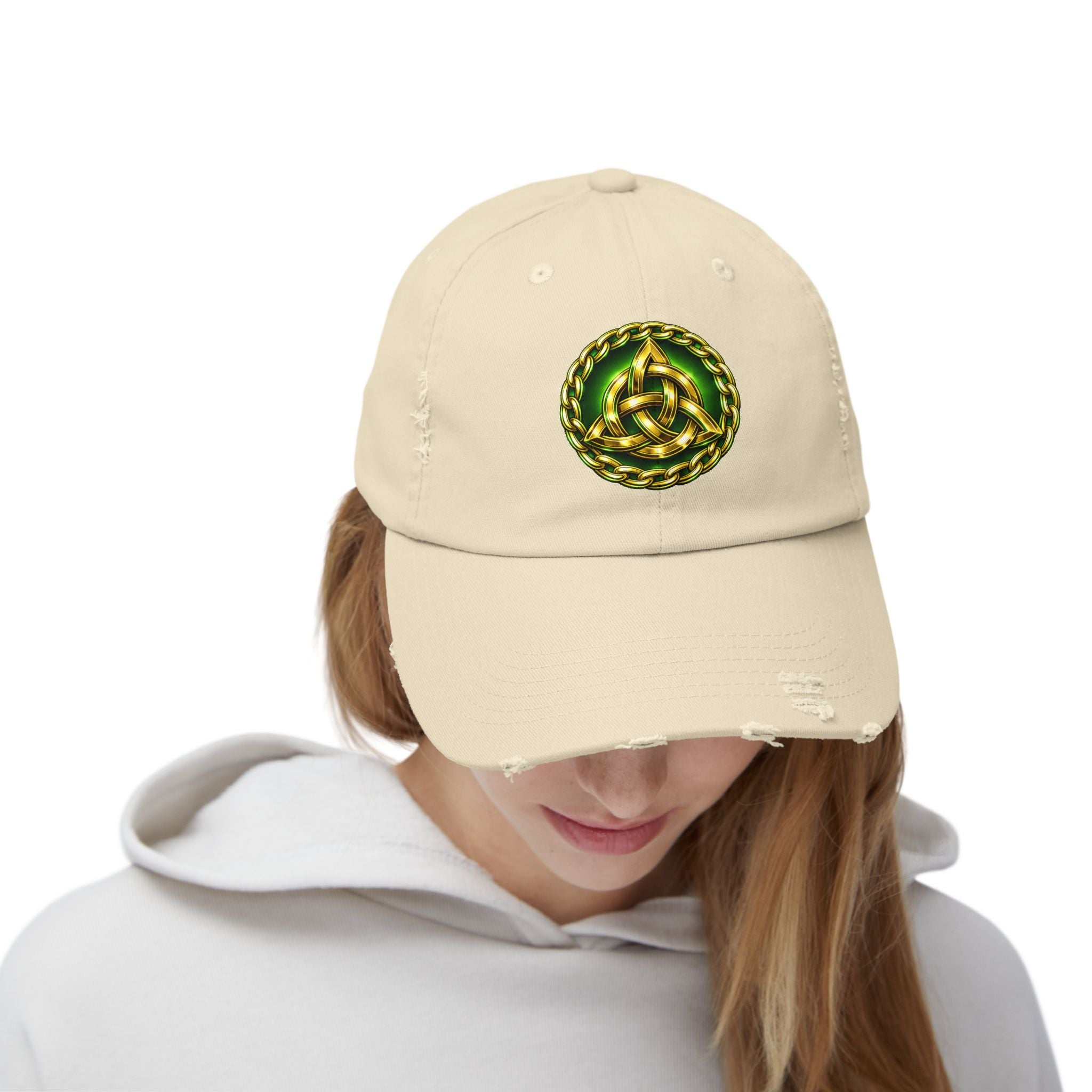 Celtic Triquerta - Trinity Knot Distressed Cap