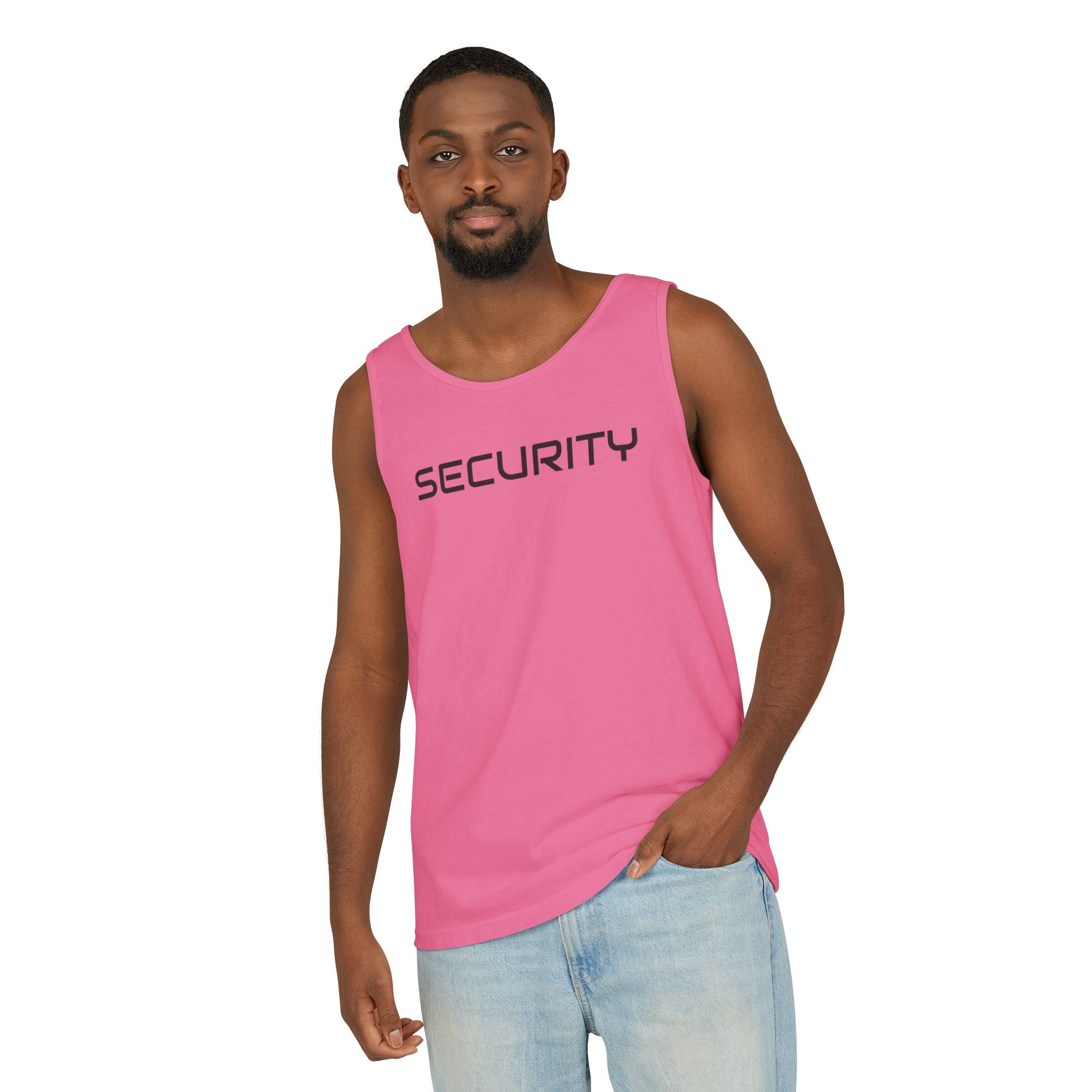 SECURITY Graphic Tank Top — Bold 'SECURITY' Streetwear Muscle Tee