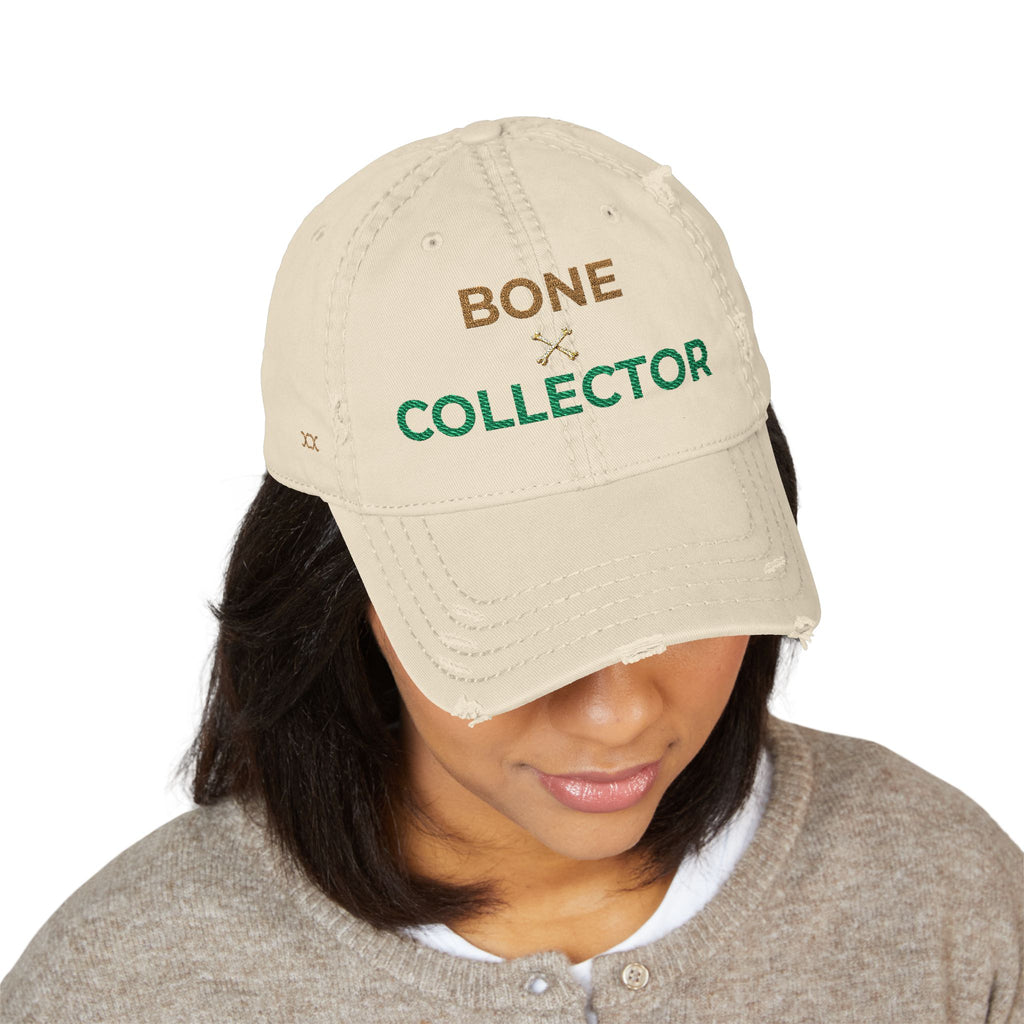 Bone Collector Distressed Dad Hat — Embroidered Fishing/Outdoors Cap