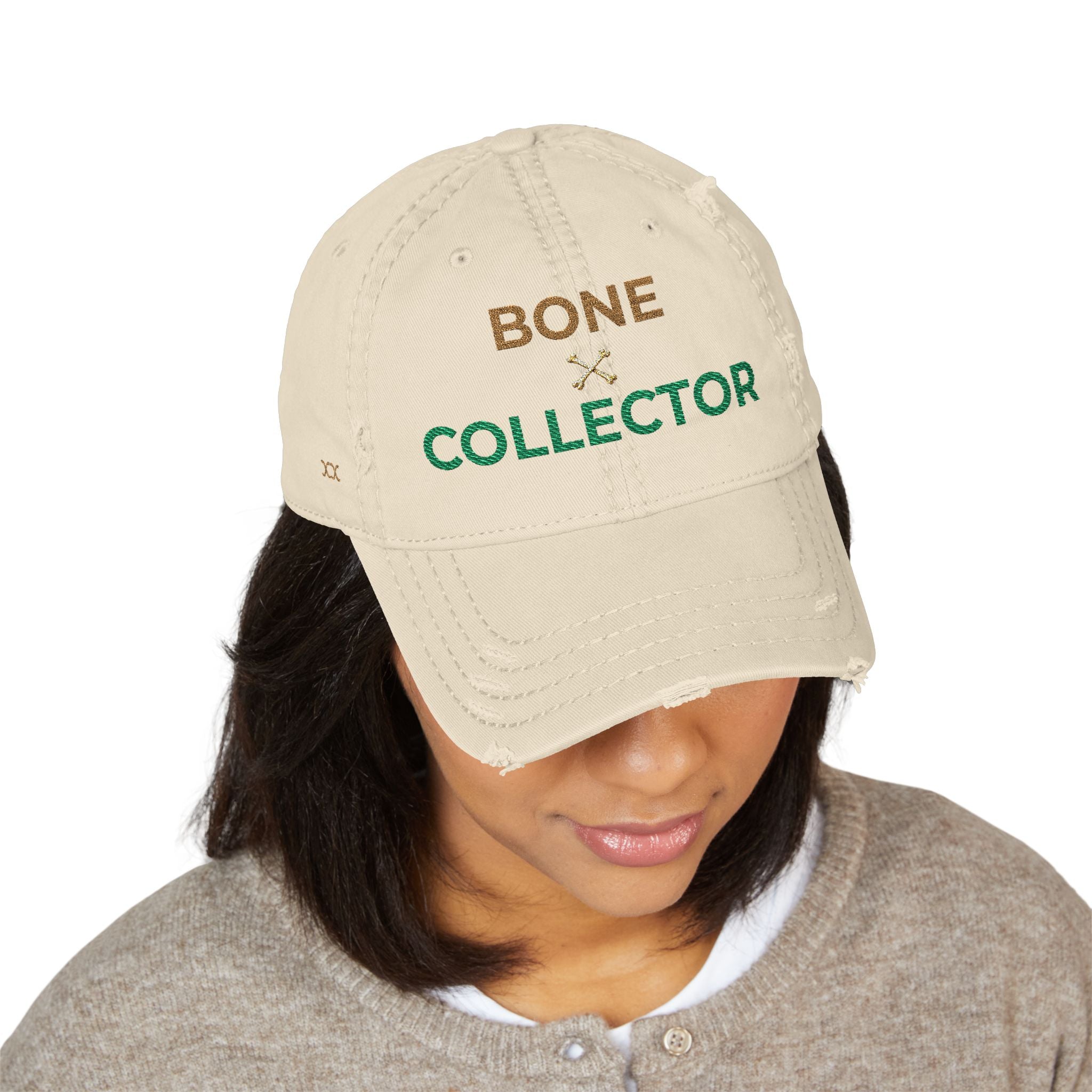 Bone Collector Distressed Dad Hat — Embroidered Fishing/Outdoors Cap