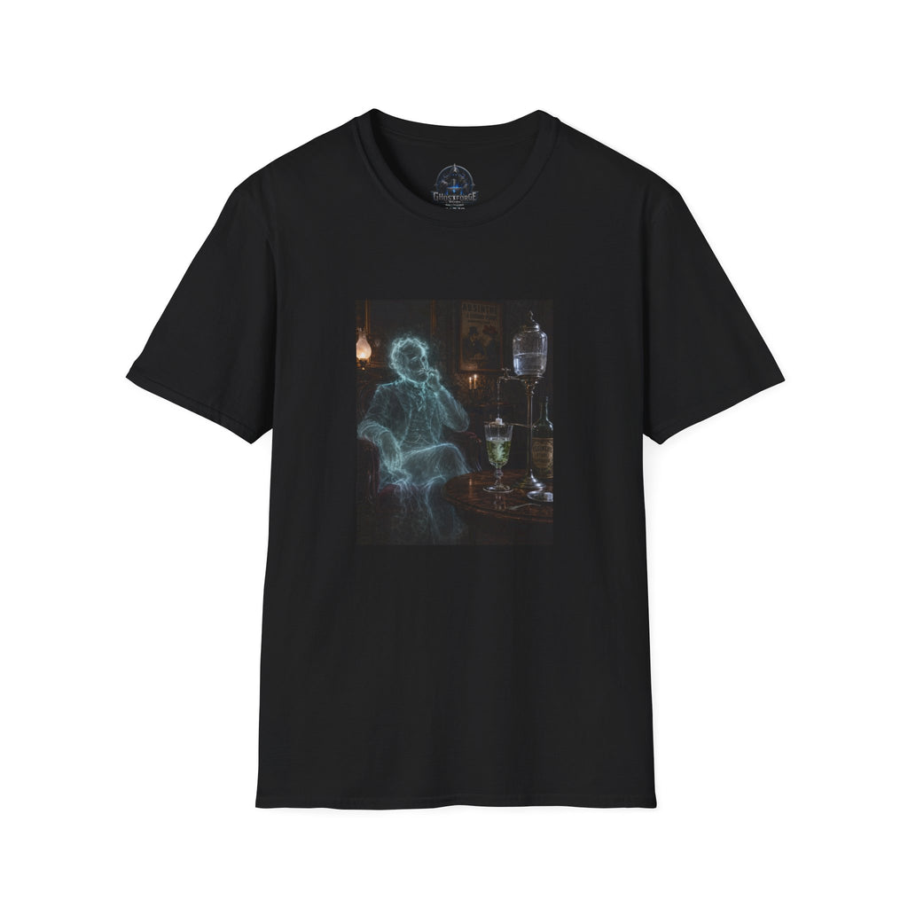 Ghostly Lounge T-Shirt — Vintage Absnth Spirit Apothecary Vapor Ghost Design