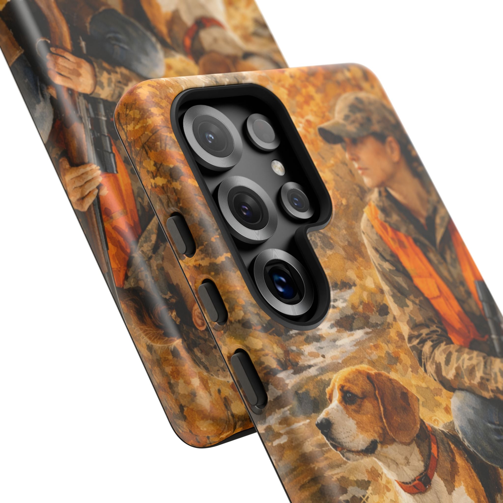 Hunter and Beagle Phone Case — Hunting Dog Autumn Camouflage iPhone Cover
