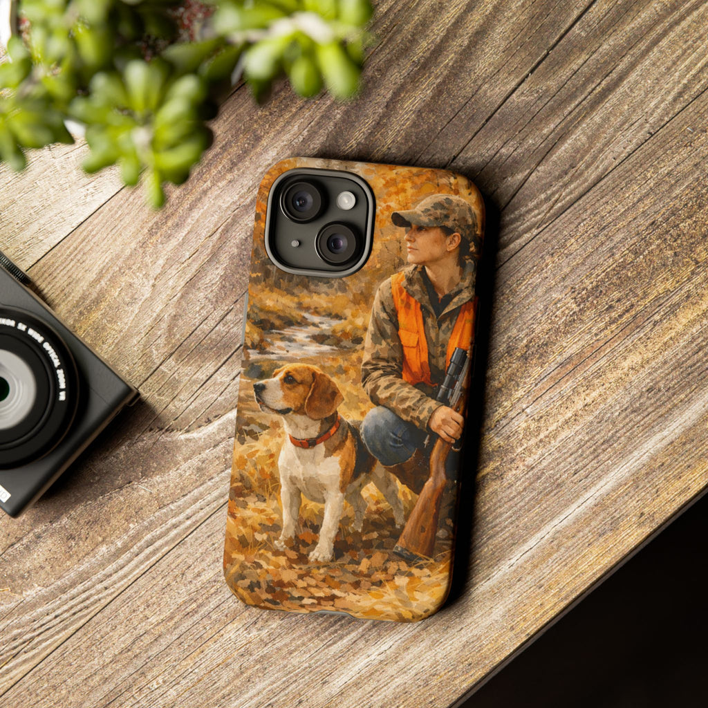 Hunter and Beagle Phone Case — Hunting Dog Autumn Camouflage iPhone Cover