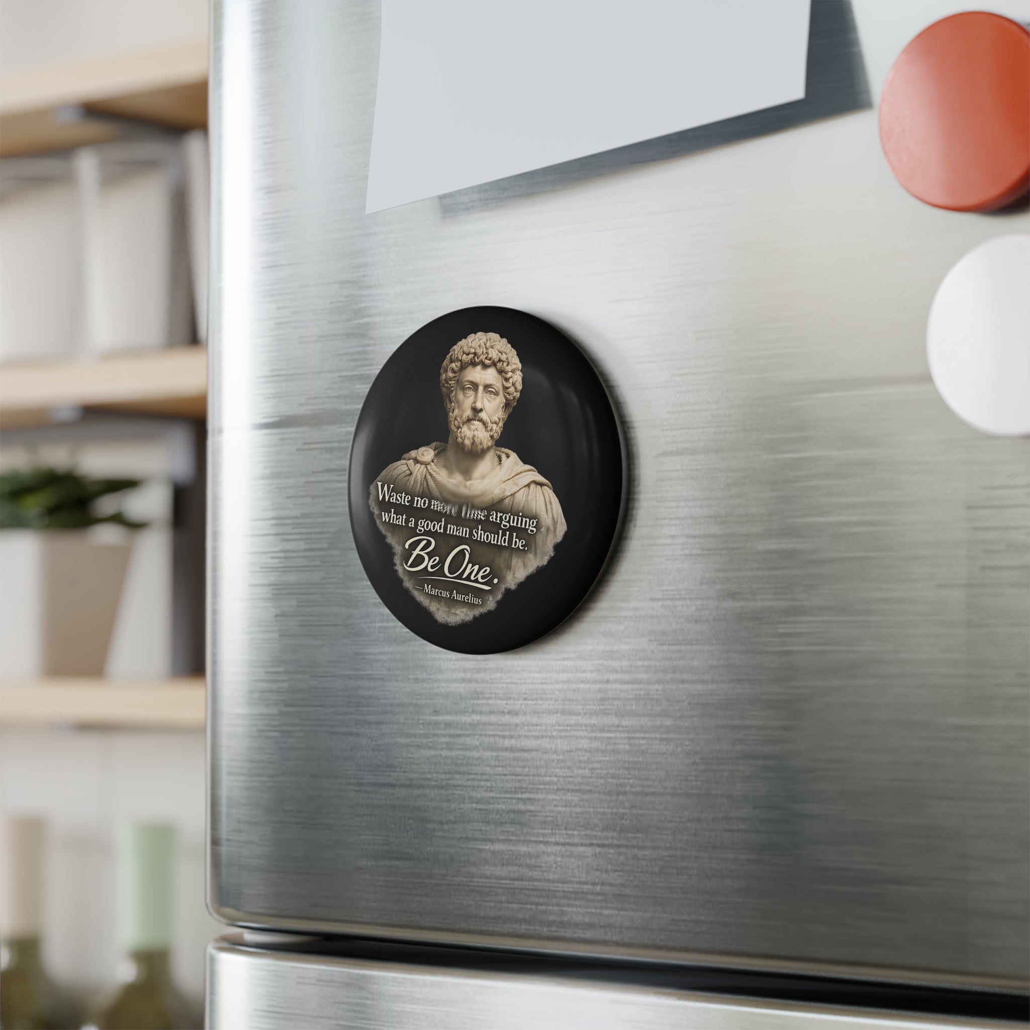 Marcus Aurelius 'Be One' Inspirational Round Magnet