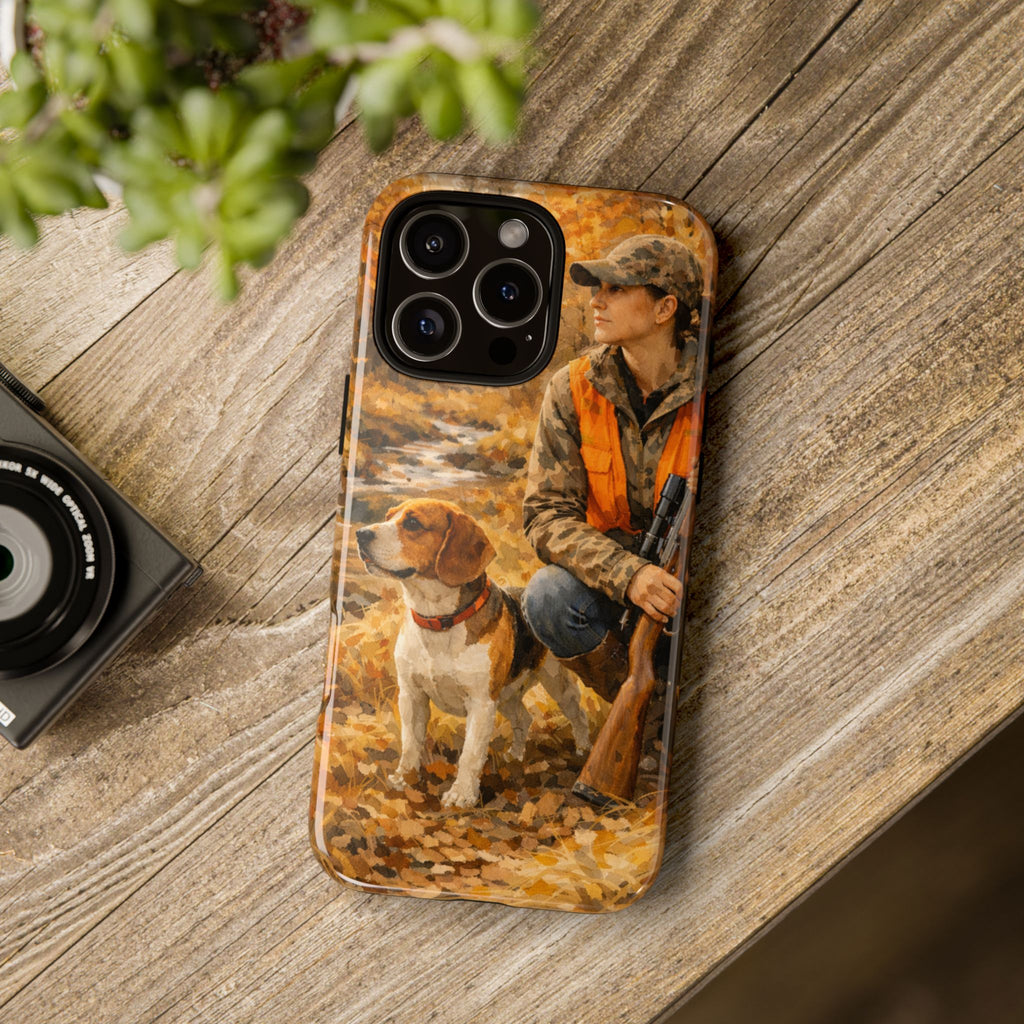 Hunter and Beagle Phone Case — Hunting Dog Autumn Camouflage iPhone Cover