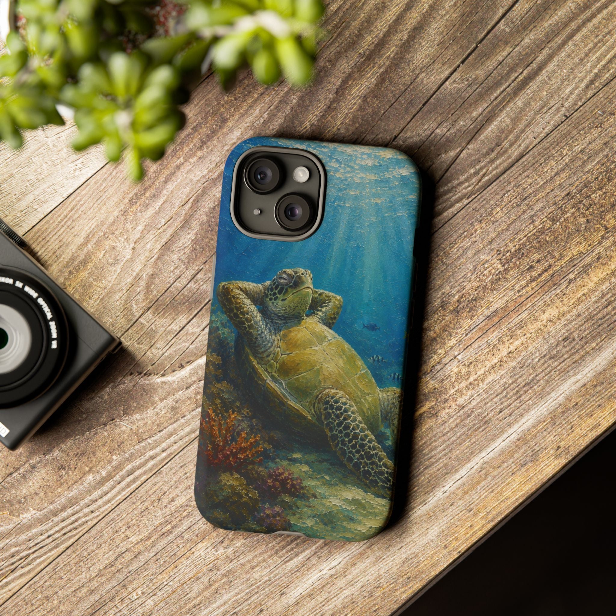 Sea Turtle Relaxation Phone Case — Ocean Underwater Art Protective Tough Case