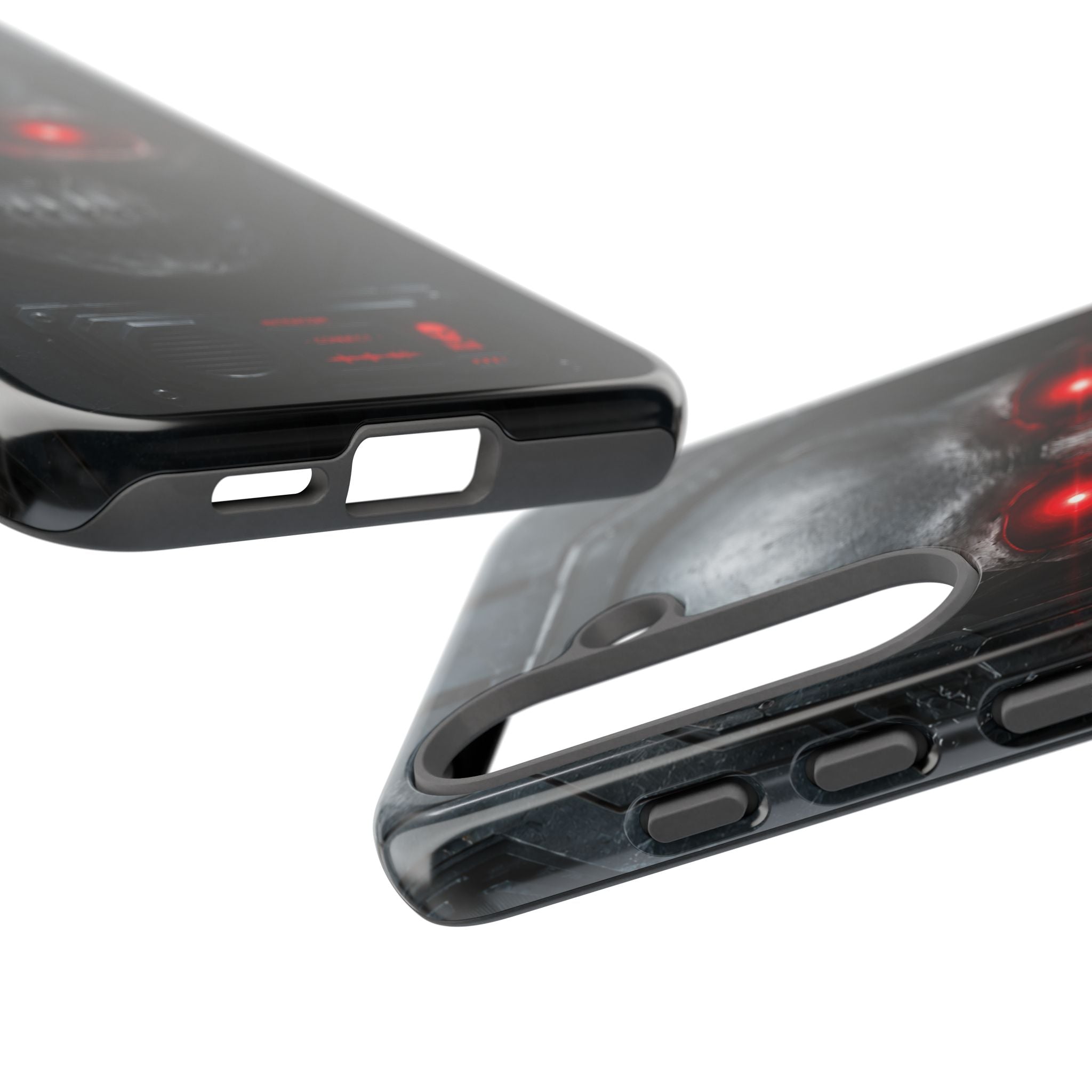 Skull Sentinel Phone Case — Red-Eyed Tactical Skull Protective Case
