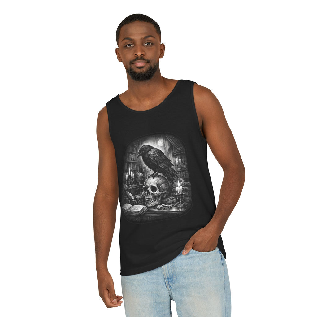 Gothic Raven & Skull Tank Top — Dark Occult Graphic Tank