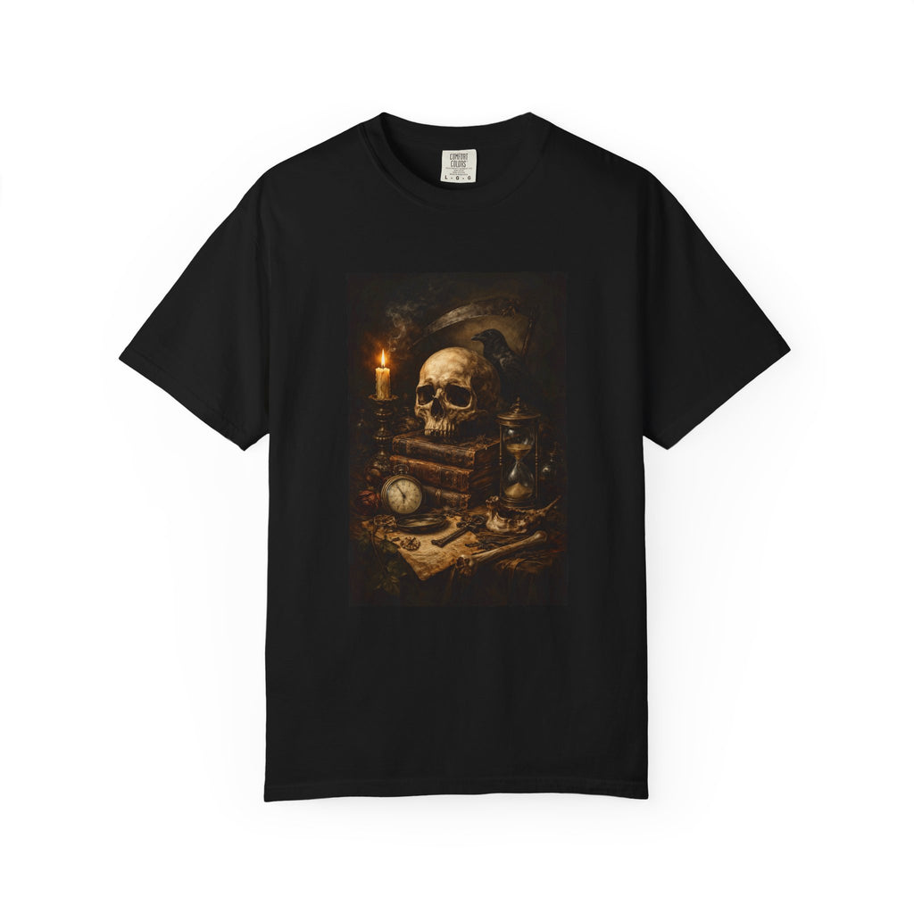 Skull & Candle - Memento Mori T-Shirt — Vintage Vanitas Art Tee