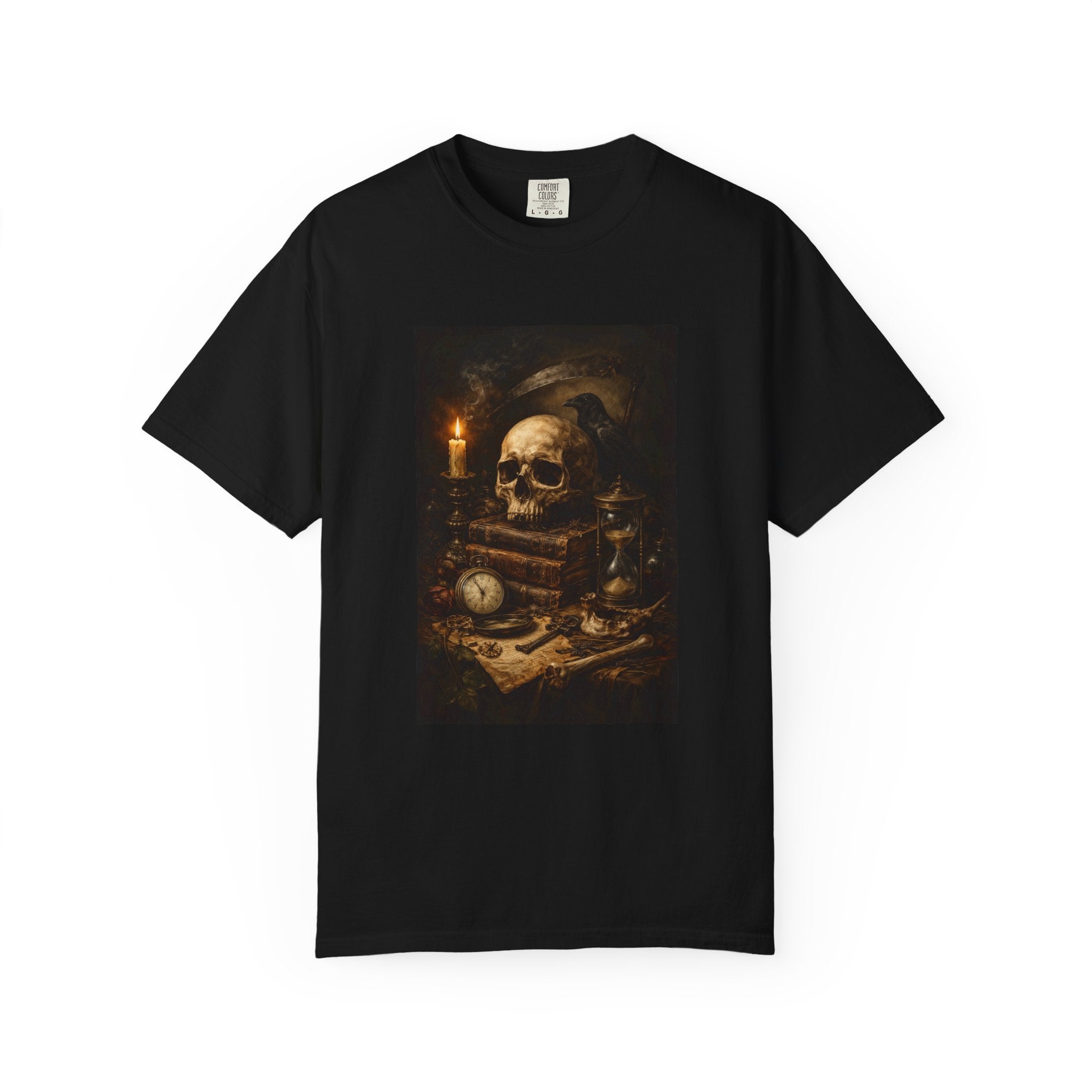 Skull & Candle - Memento Mori T-Shirt — Vintage Vanitas Art Tee