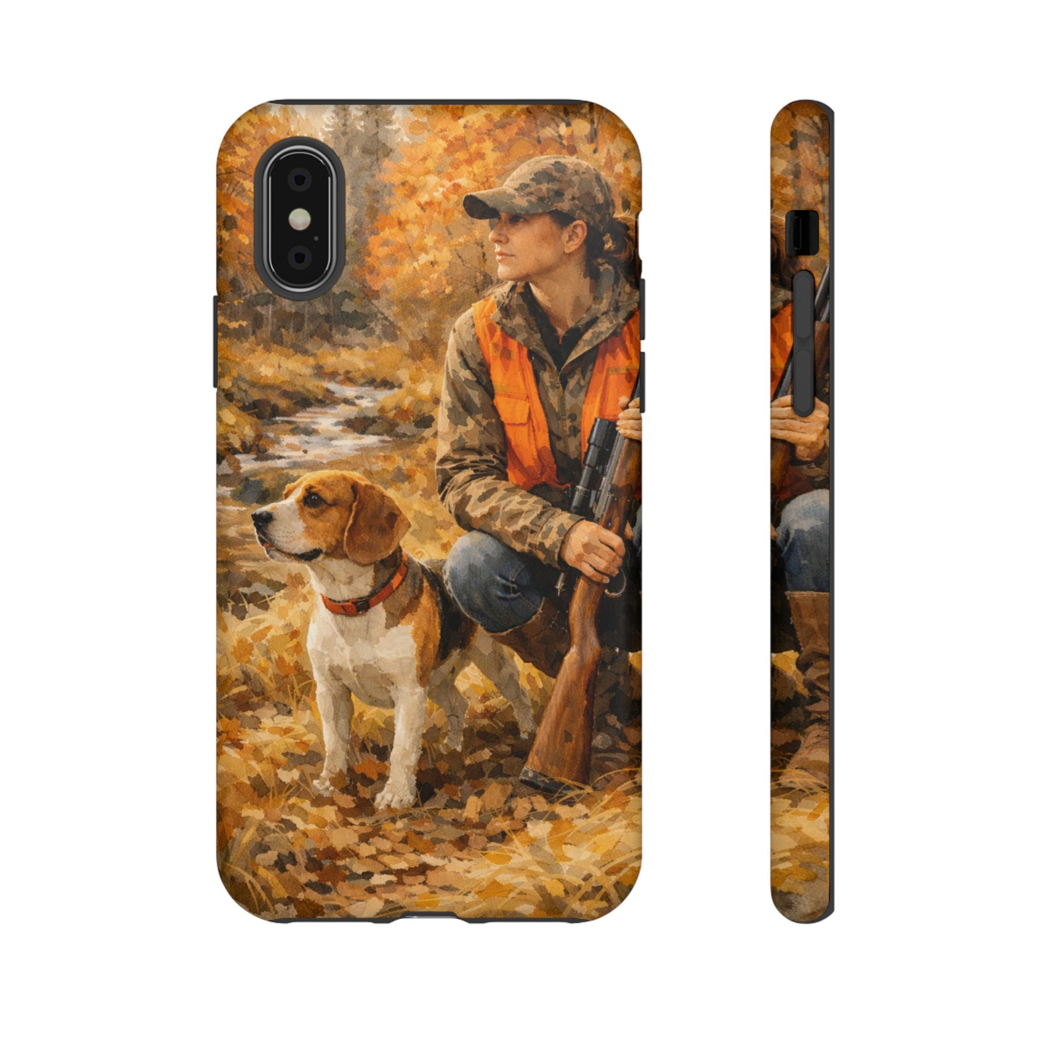 Hunter and Beagle Phone Case — Hunting Dog Autumn Camouflage iPhone Cover