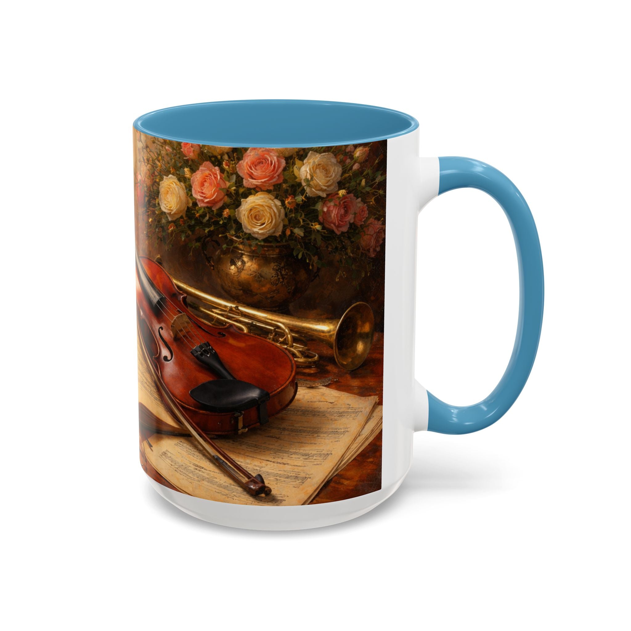 Classical Music Coffee Mug – Classical Music Floral Design (11/15 oz)