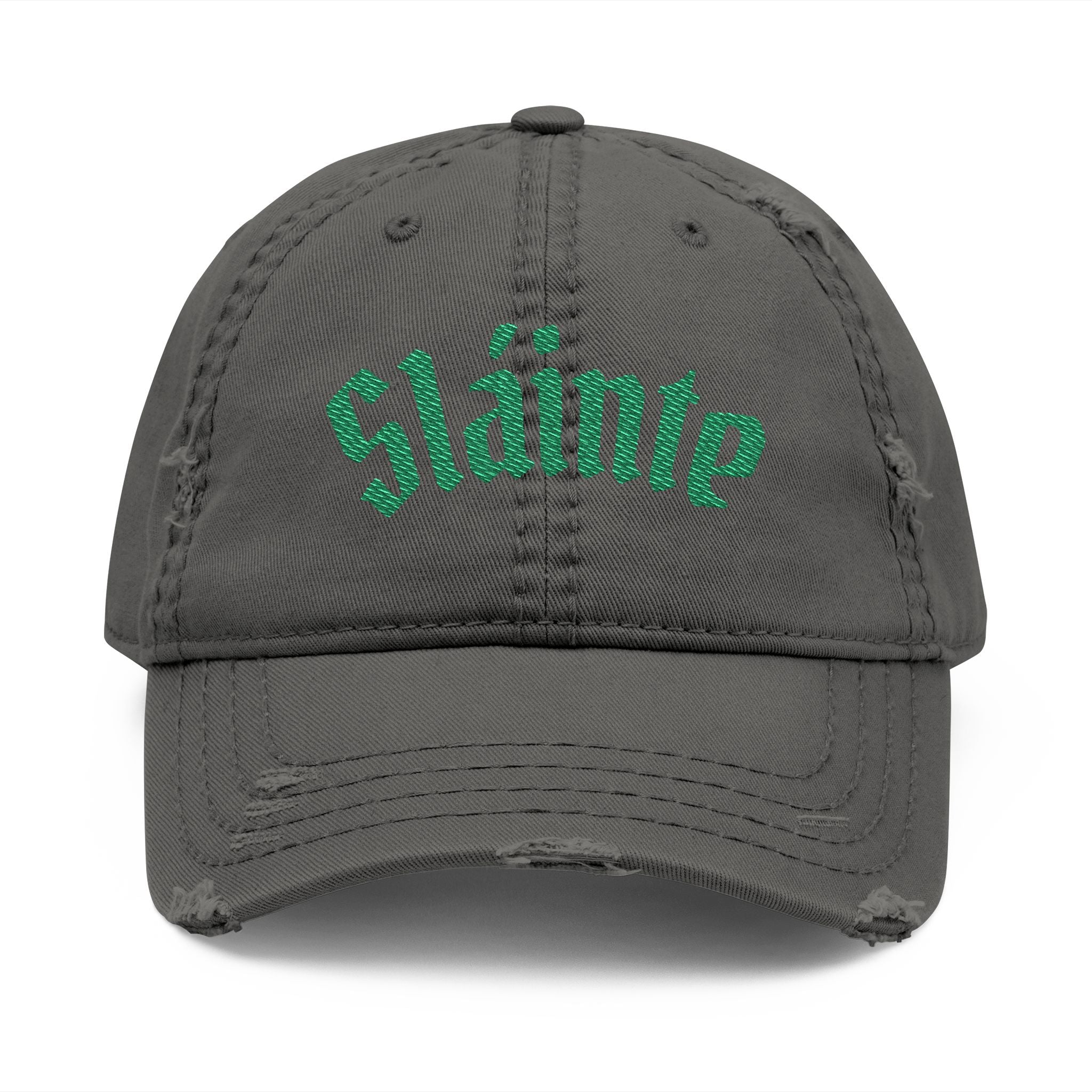 Sláinte Distressed Embroidered Dad Hat — Irish Cheers Baseball Cap