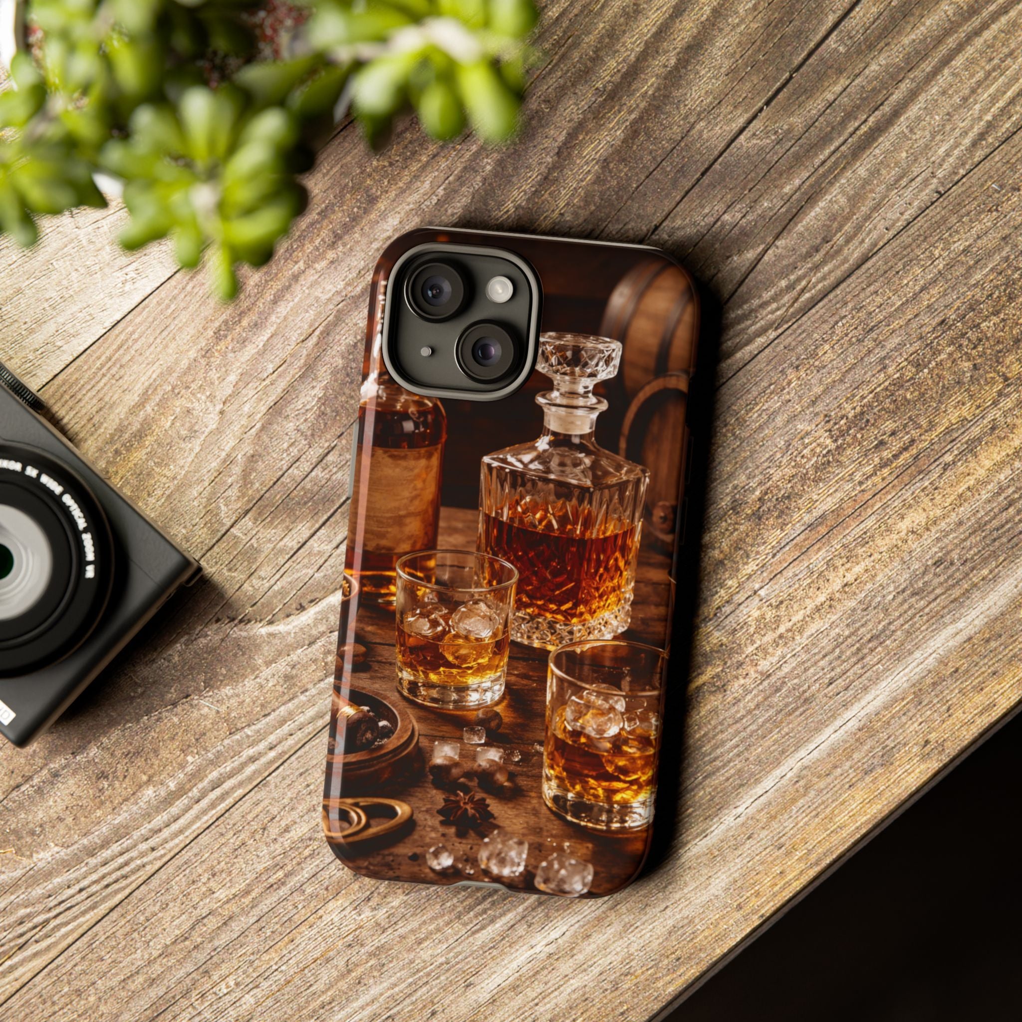 Whiskey Decanter Phone Case — Vintage Bar Spirits Protective Tough Case