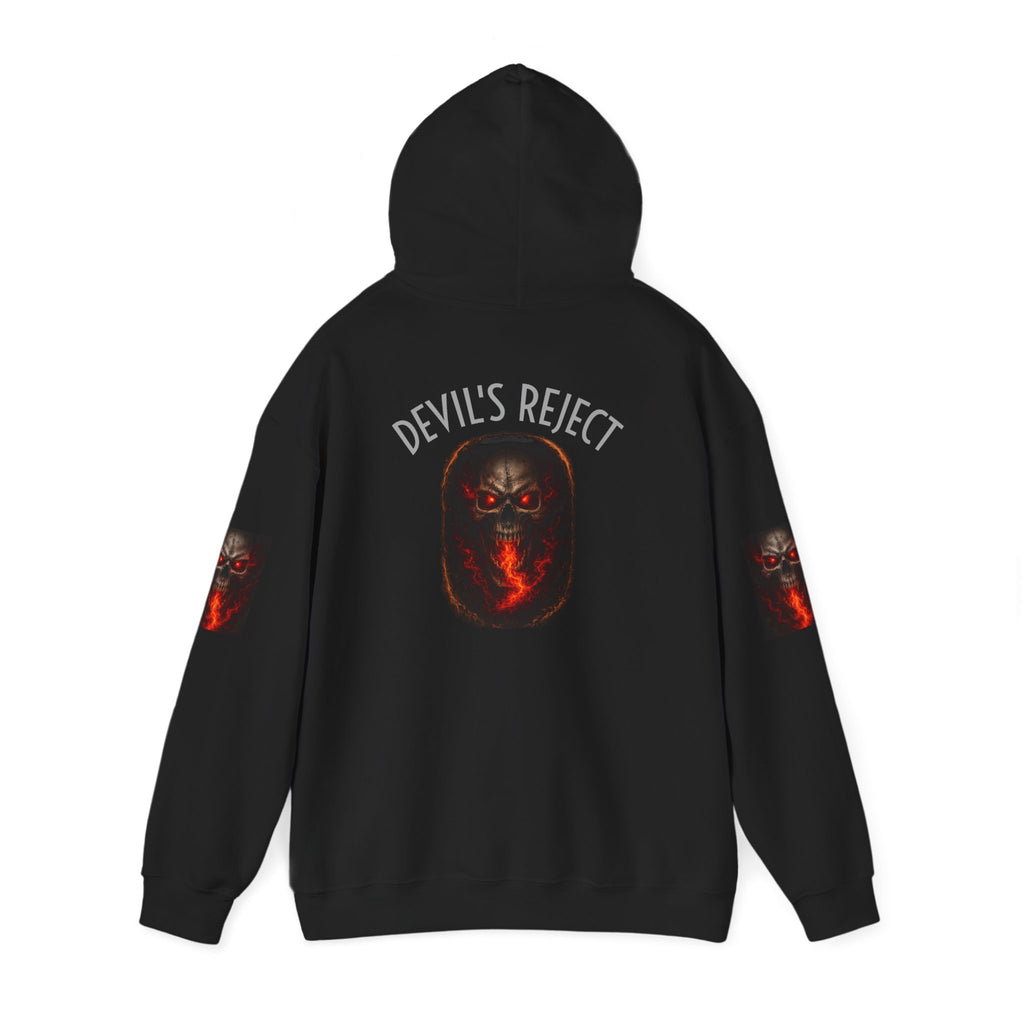 Devil's Reject Hoodie — Fiery Skull Graphic Pullover