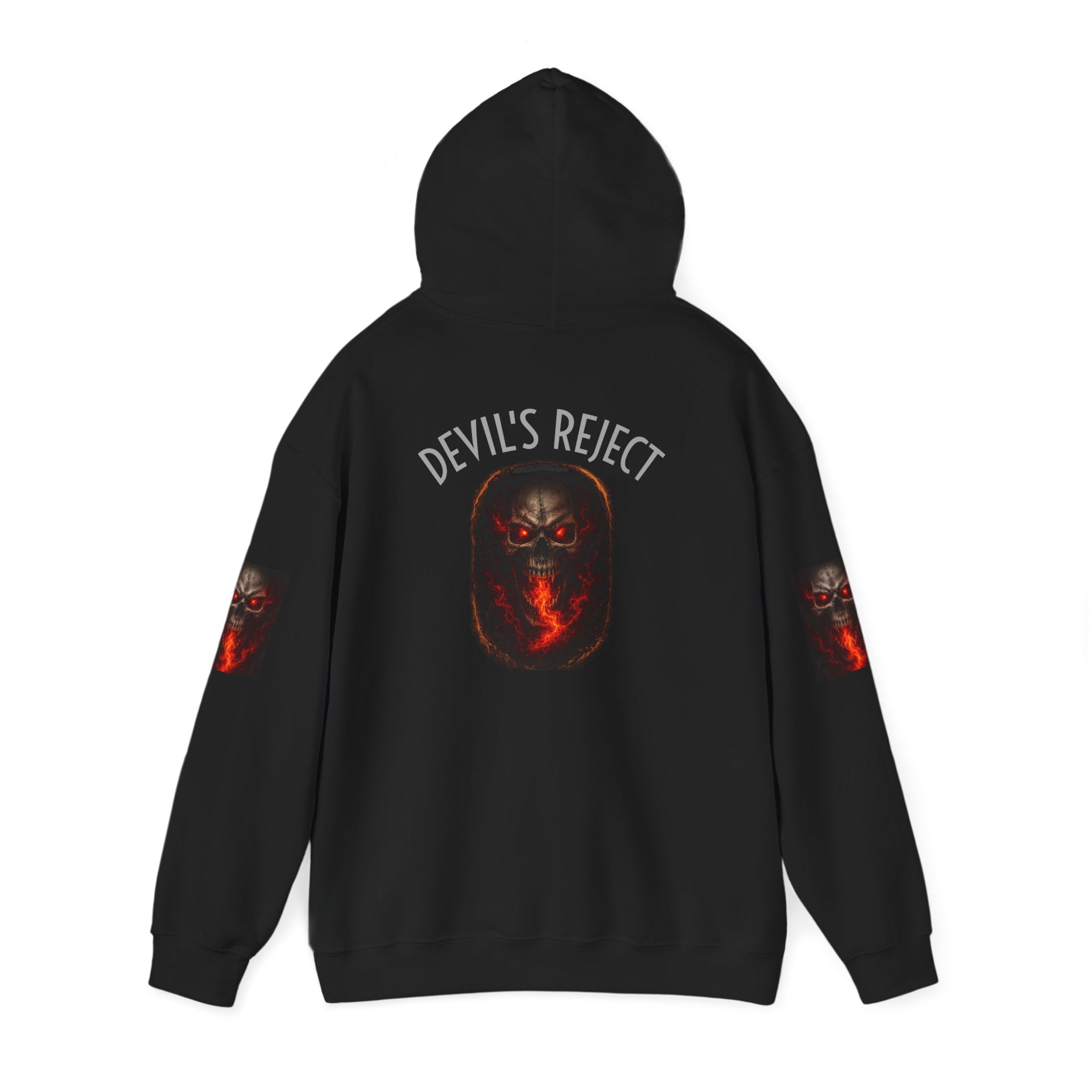 Devil's Reject Hoodie — Fiery Skull Graphic Pullover